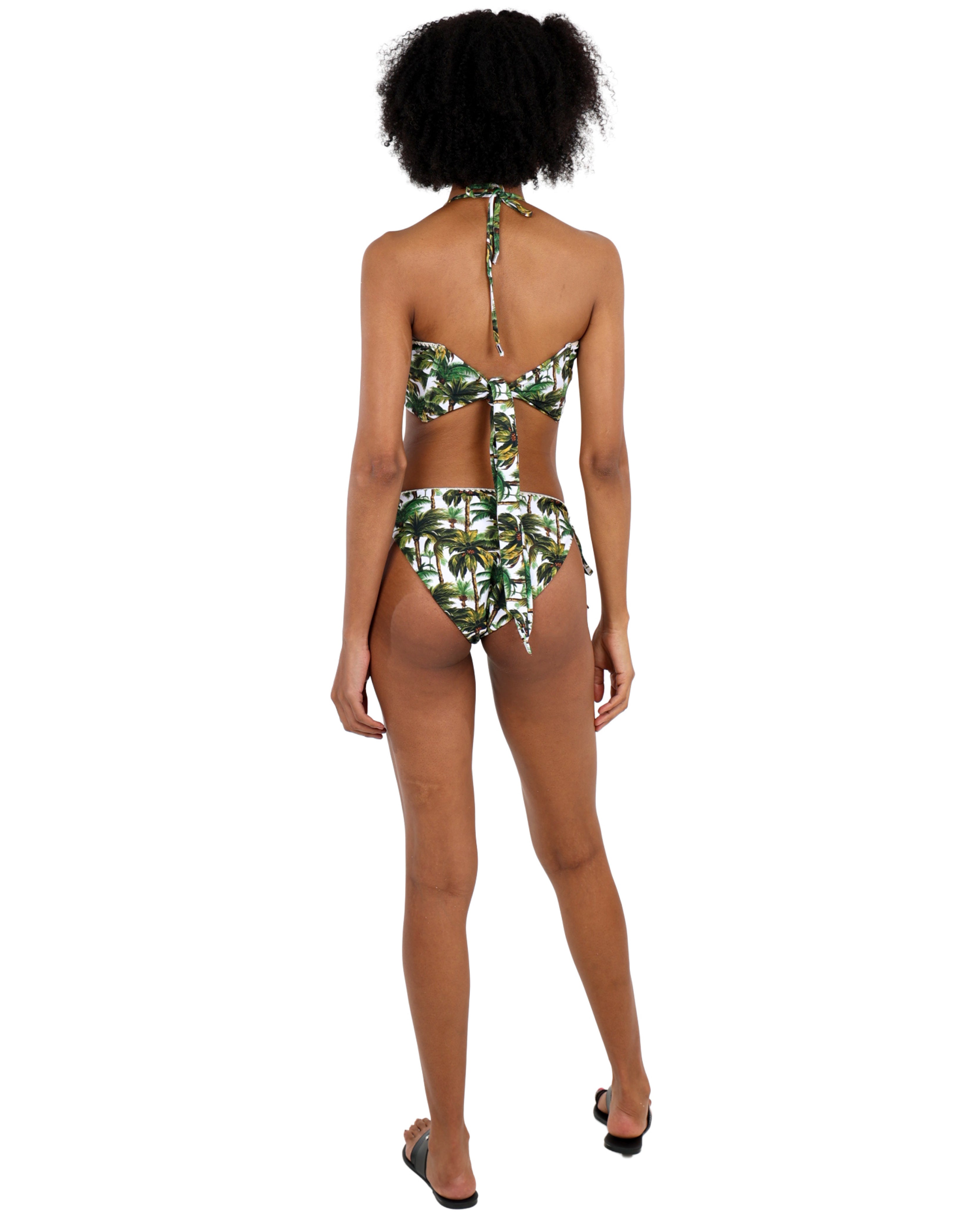 Side Tie Green Jungle Print Bikini Bottom