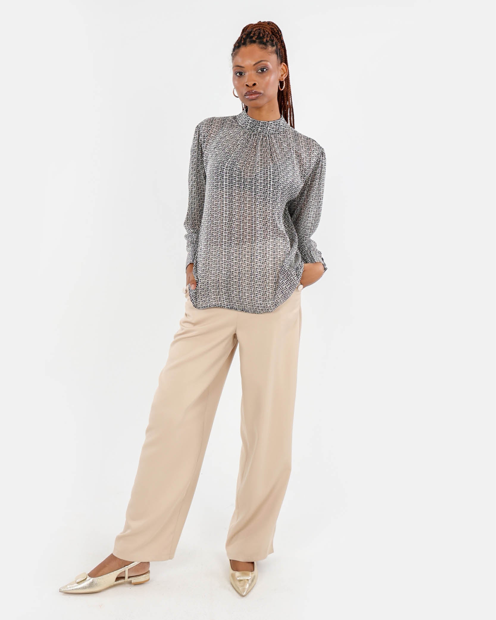 Geometric Print Blouse