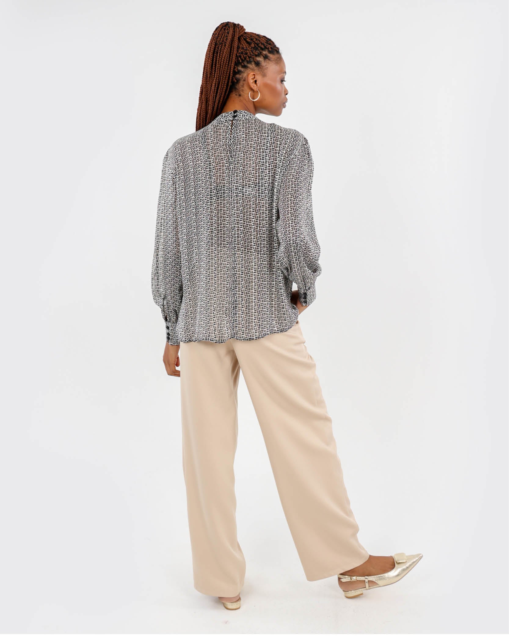 Geometric Print Blouse