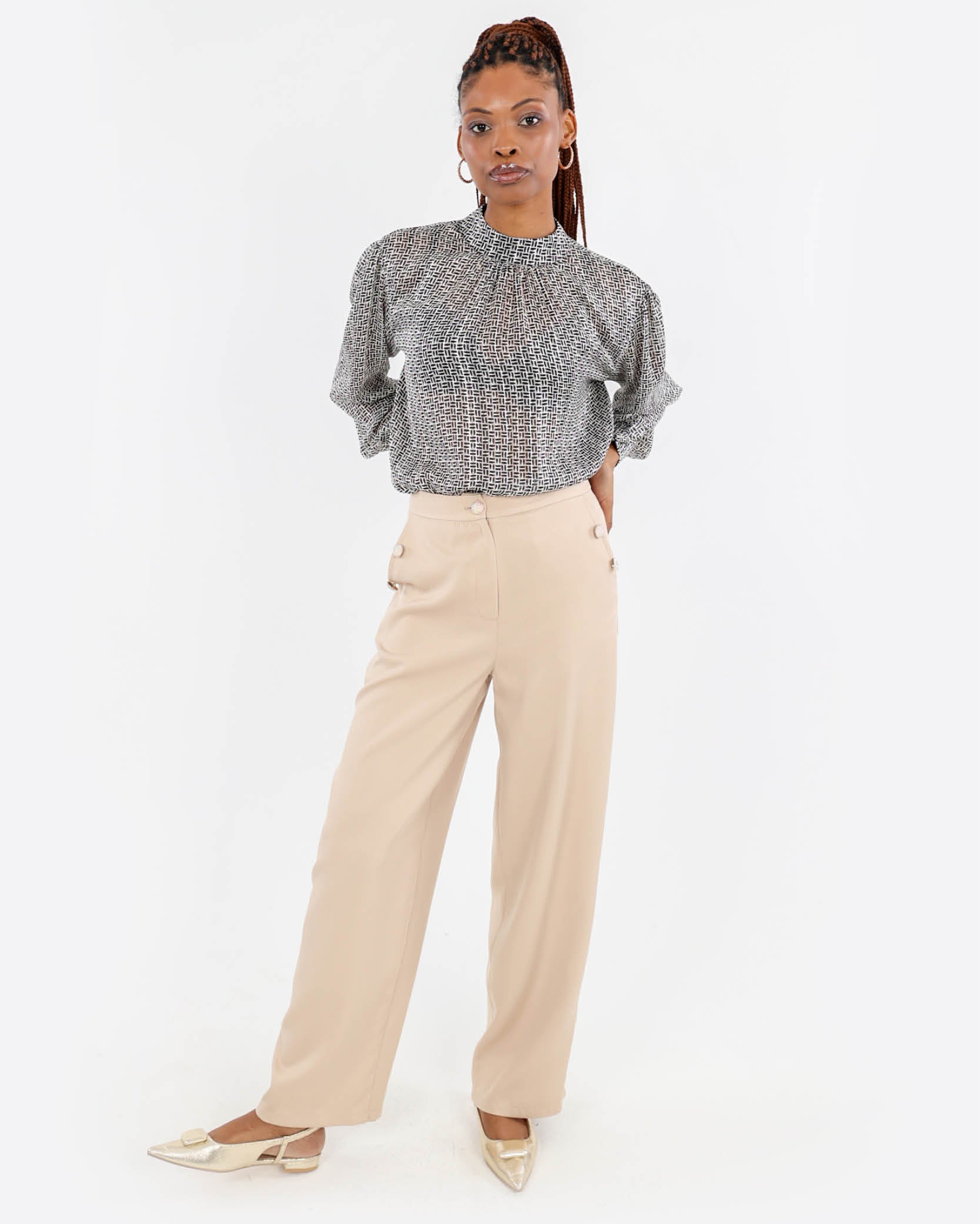 Geometric Print Blouse