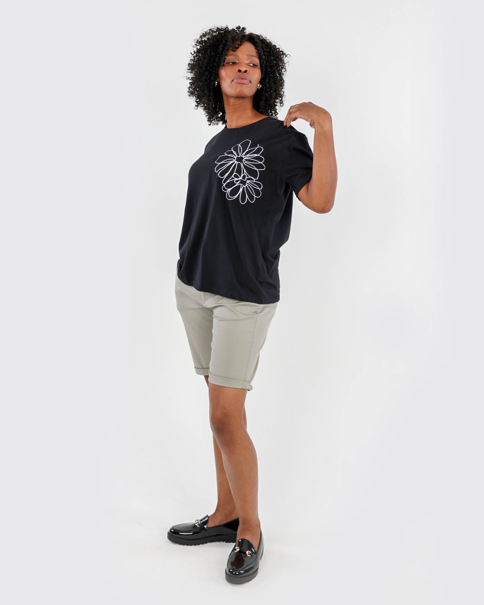 Flower Embroidered T-Shirt