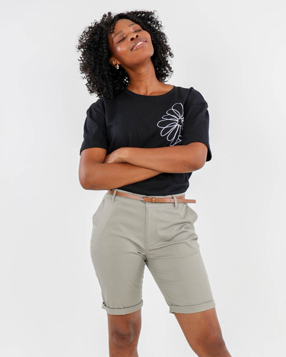 Flower Embroidered T-Shirt