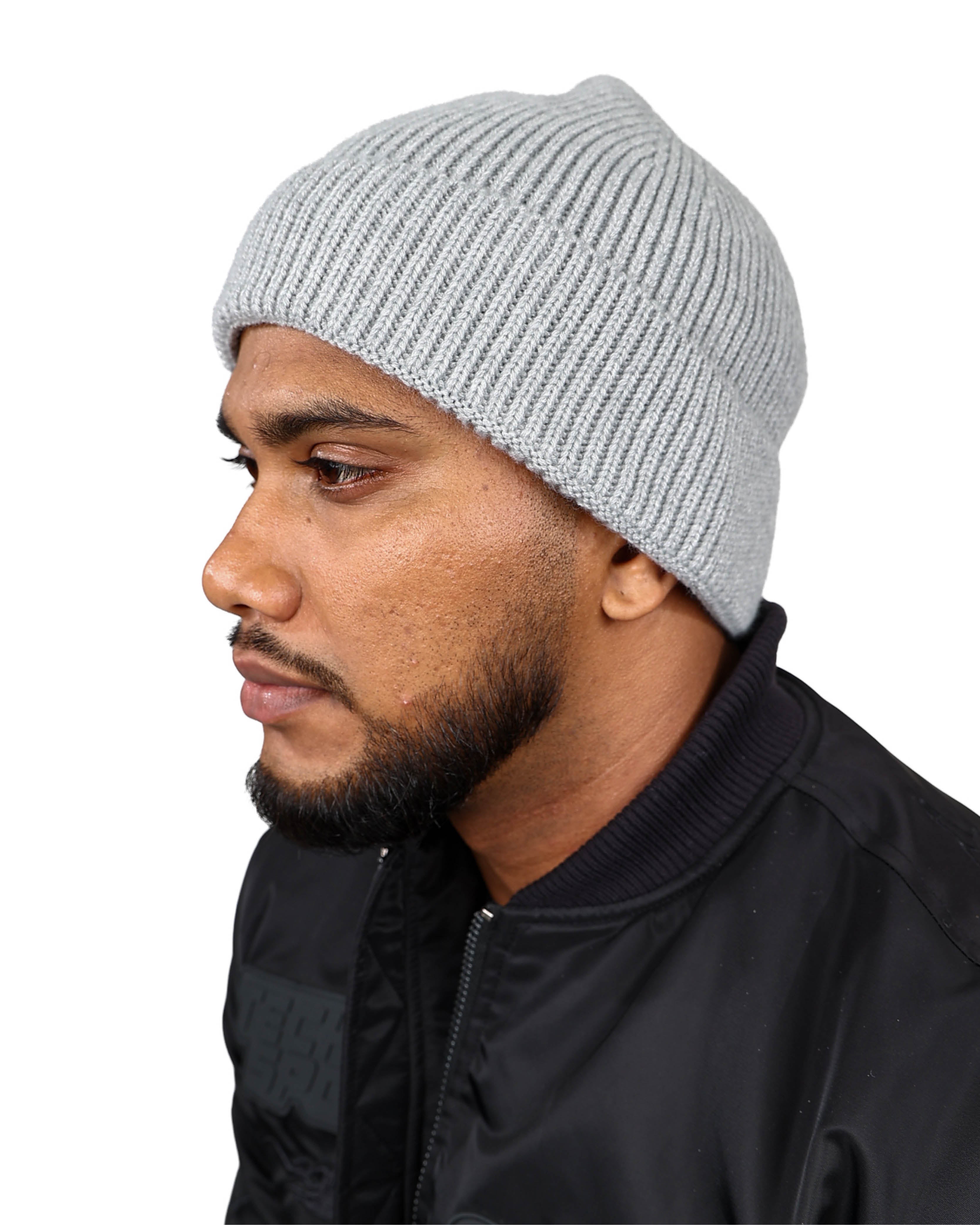 2 Pack Beige & Grey Fine Rib Beanies