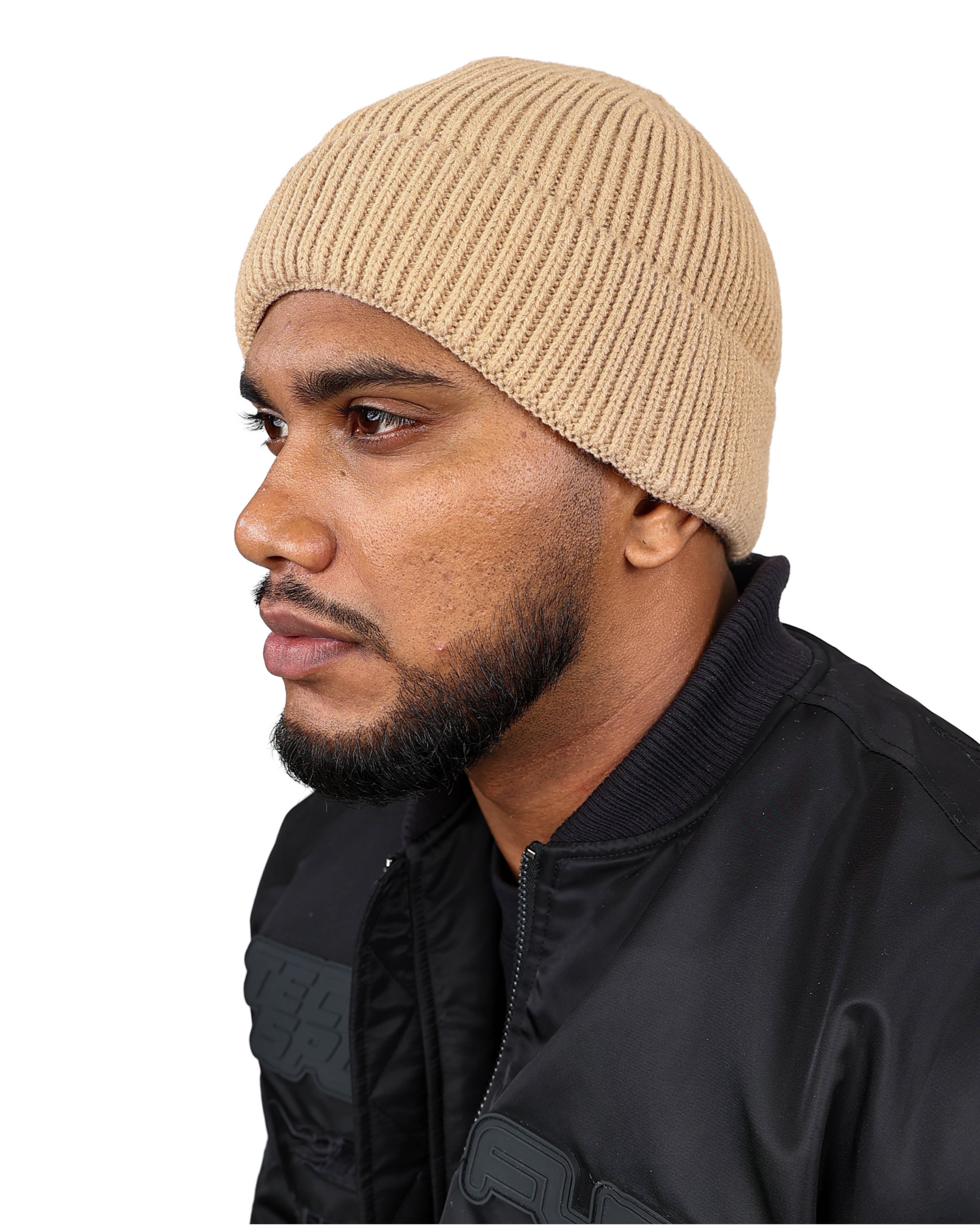 2 Pack Beige & Grey Fine Rib Beanies
