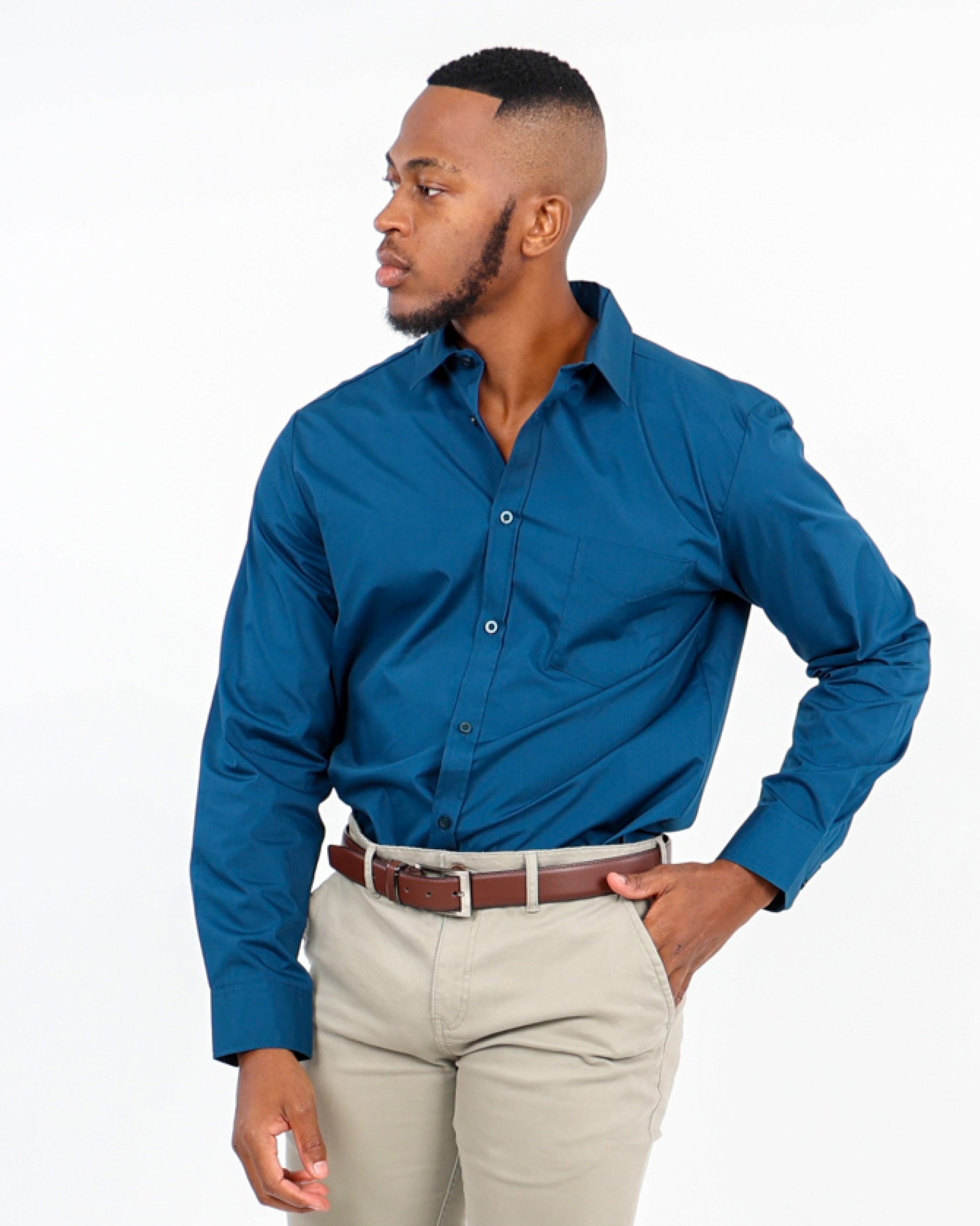 Teal Long Sleeve Formal Shirt