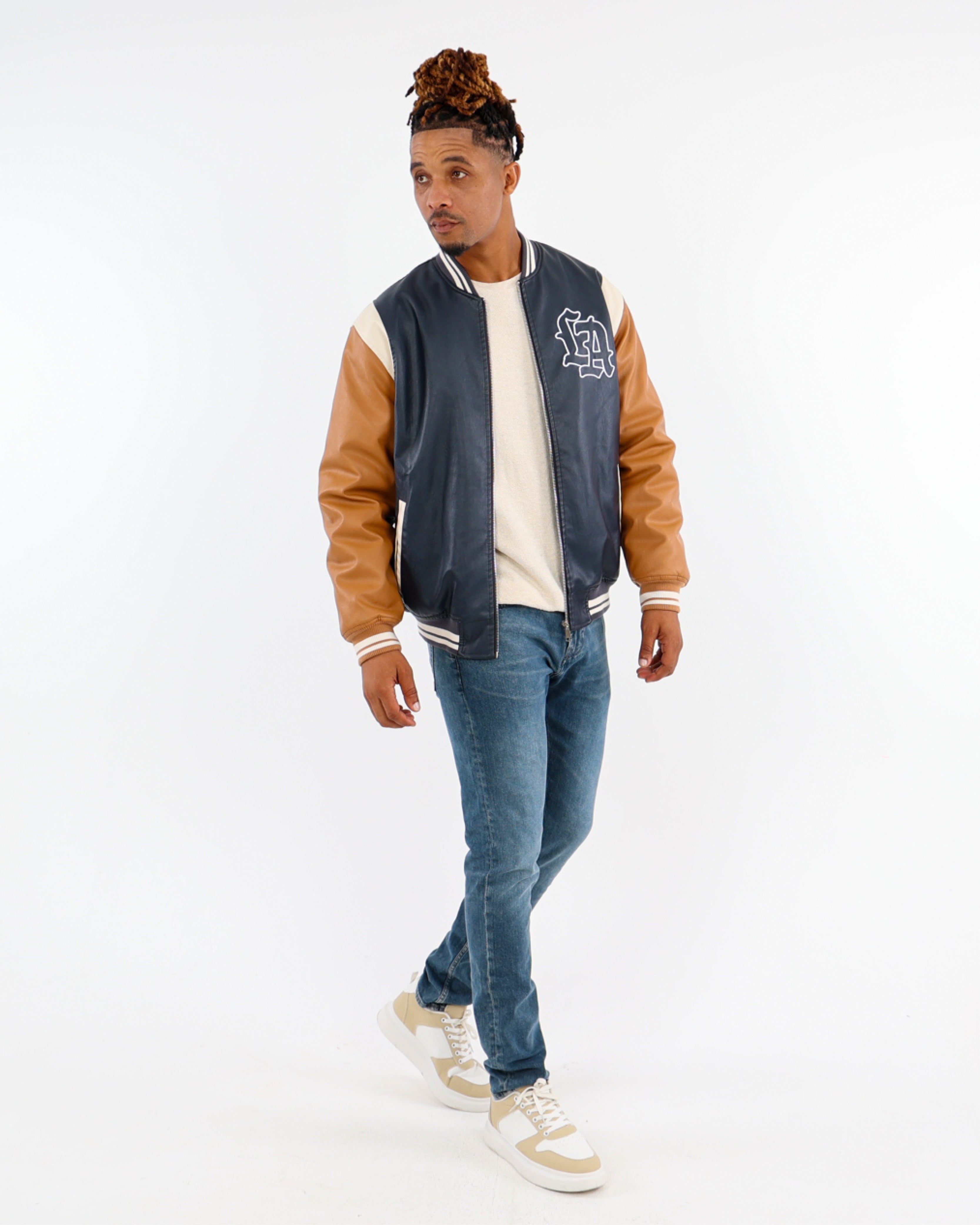 LA Embroidered Baseball Jacket