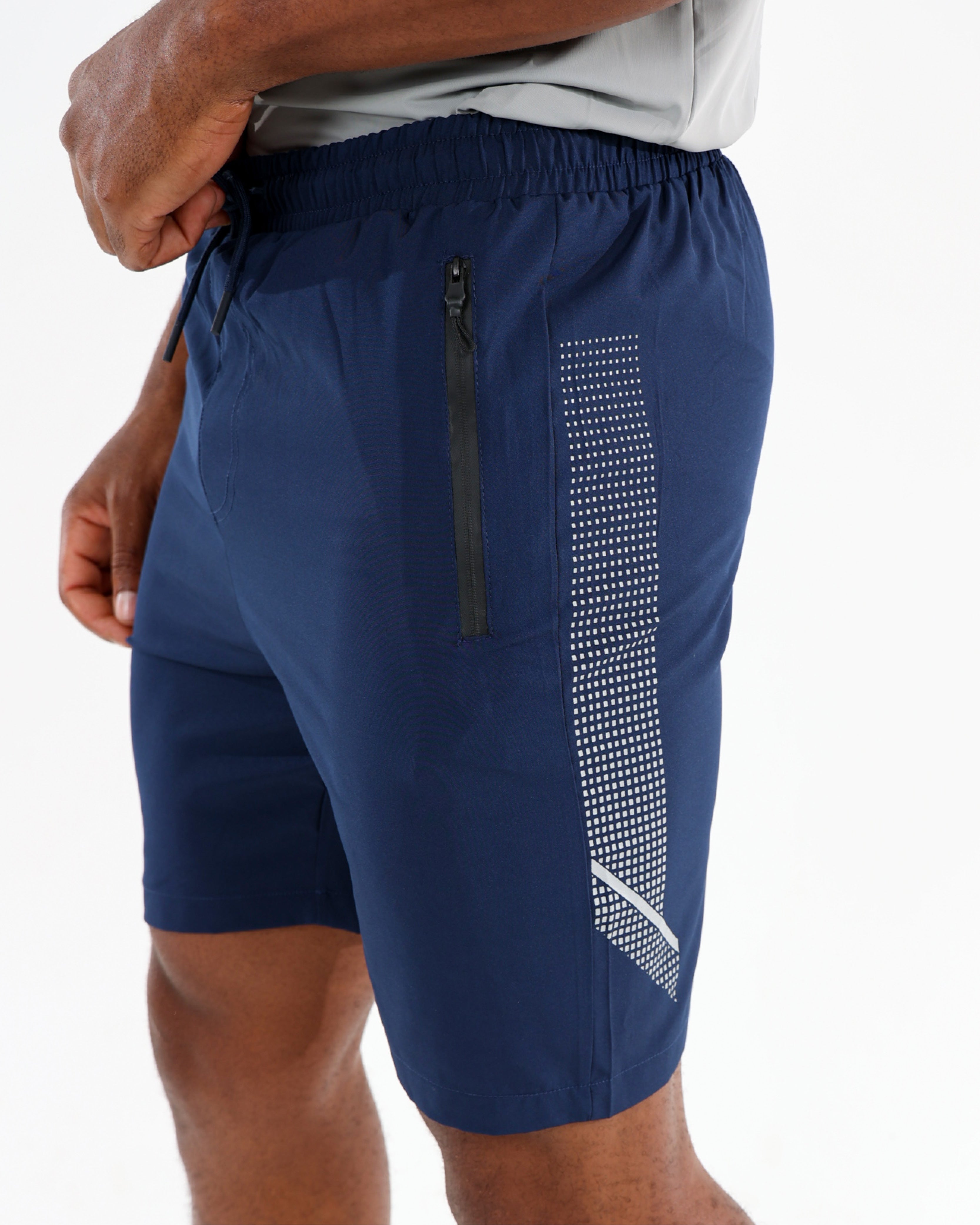 Navy Stretch Active Long Shorts