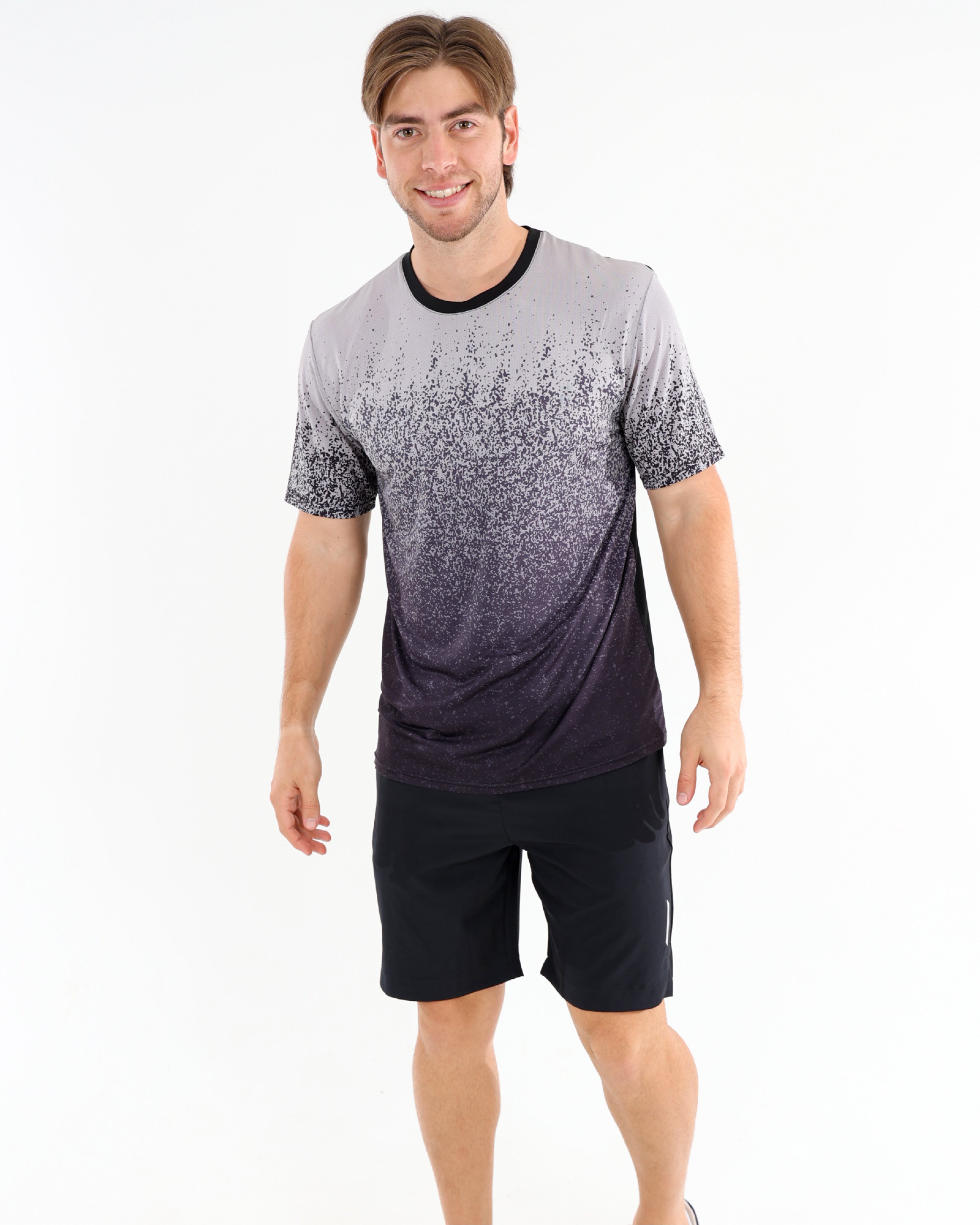 Short Sleeve Black Ombre Active T-Shirt