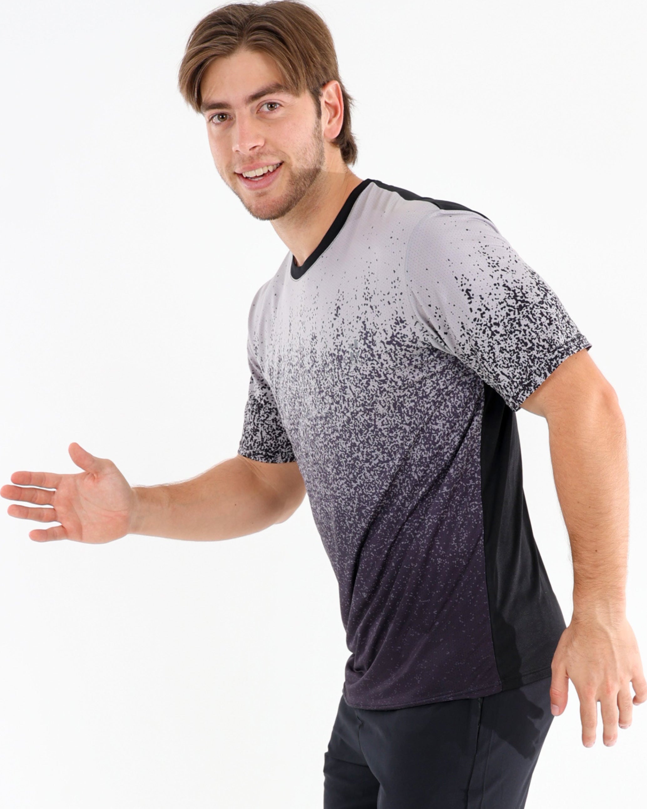 Short Sleeve Black Ombre Active T-Shirt