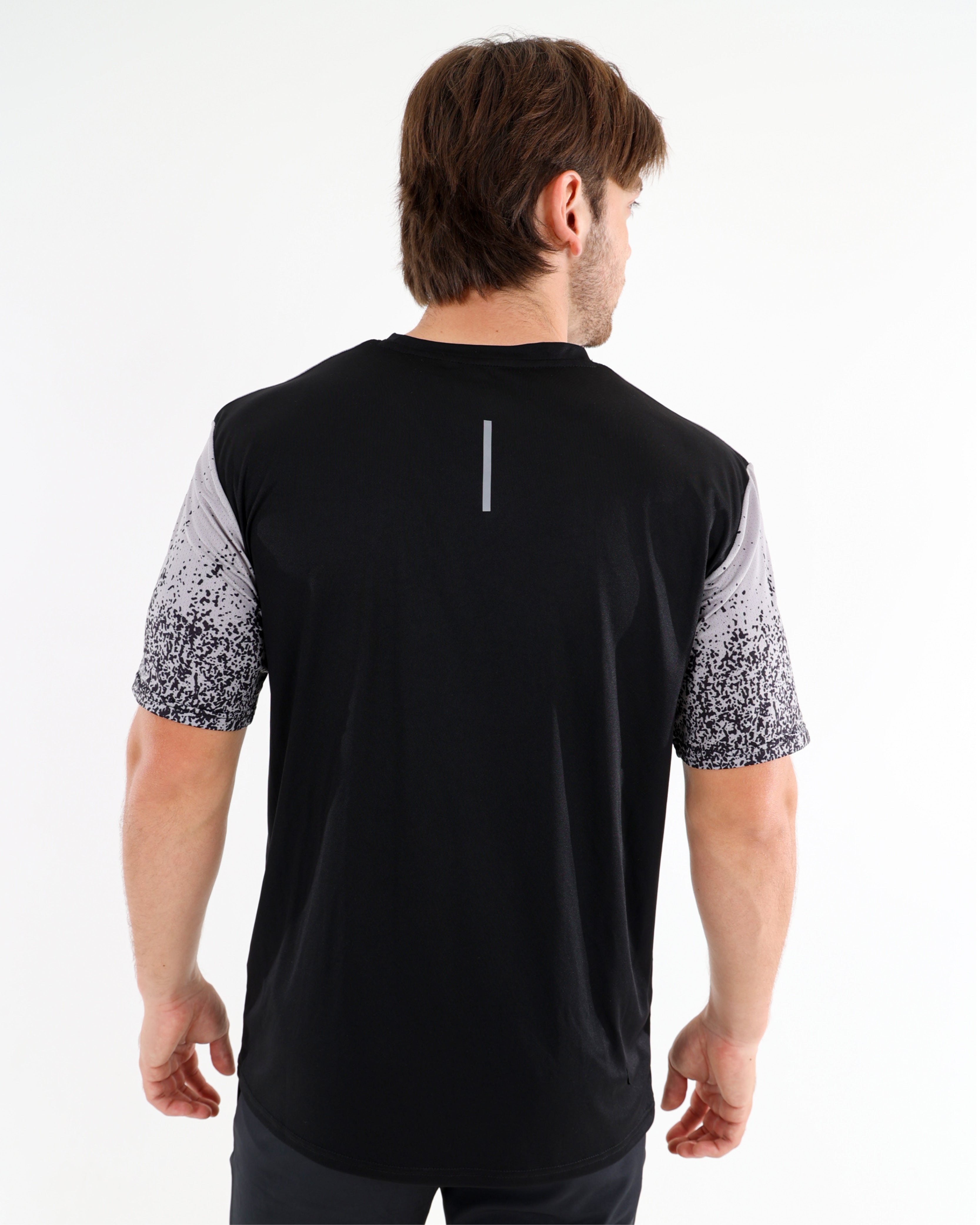 Short Sleeve Black Ombre Active T-Shirt