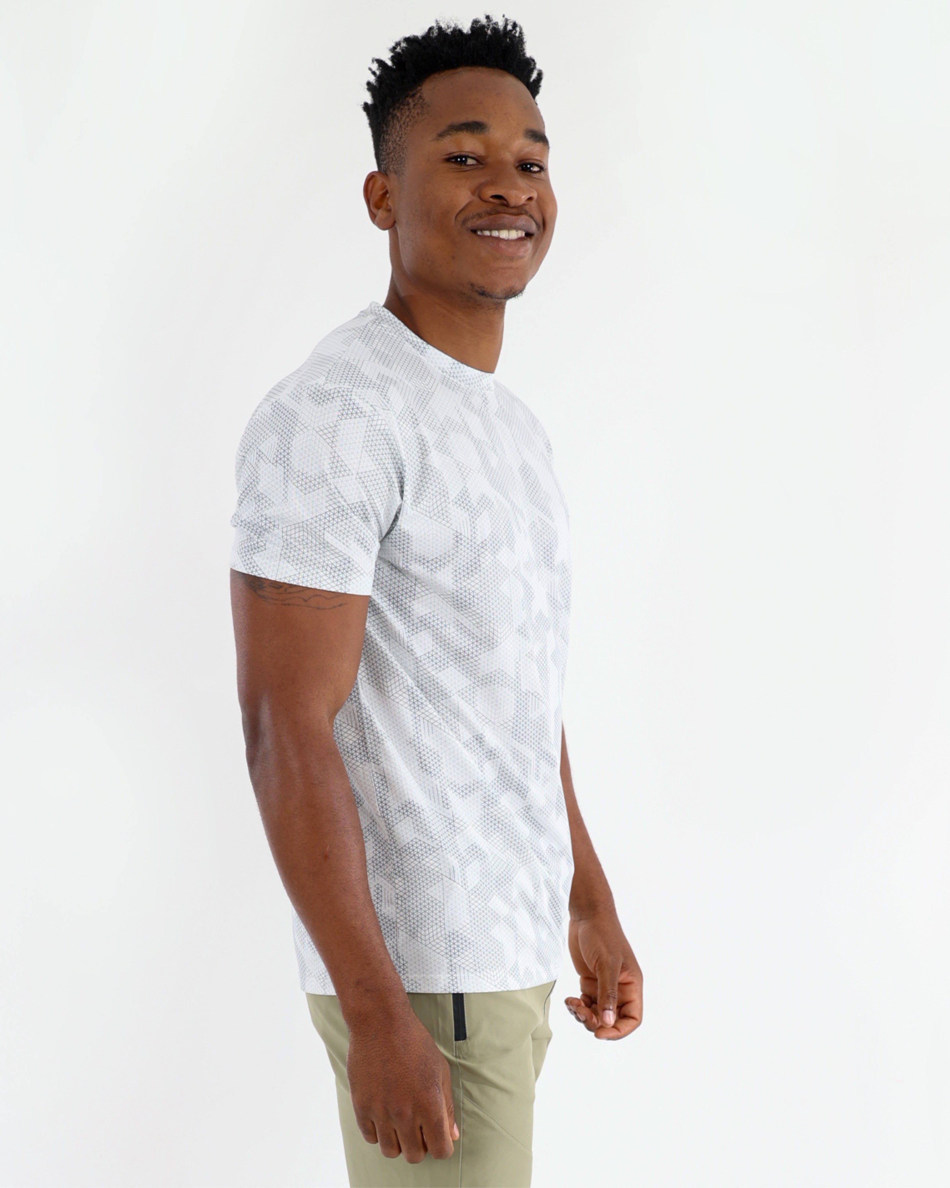 Short Sleeve Geometric Print Active T-Shirt