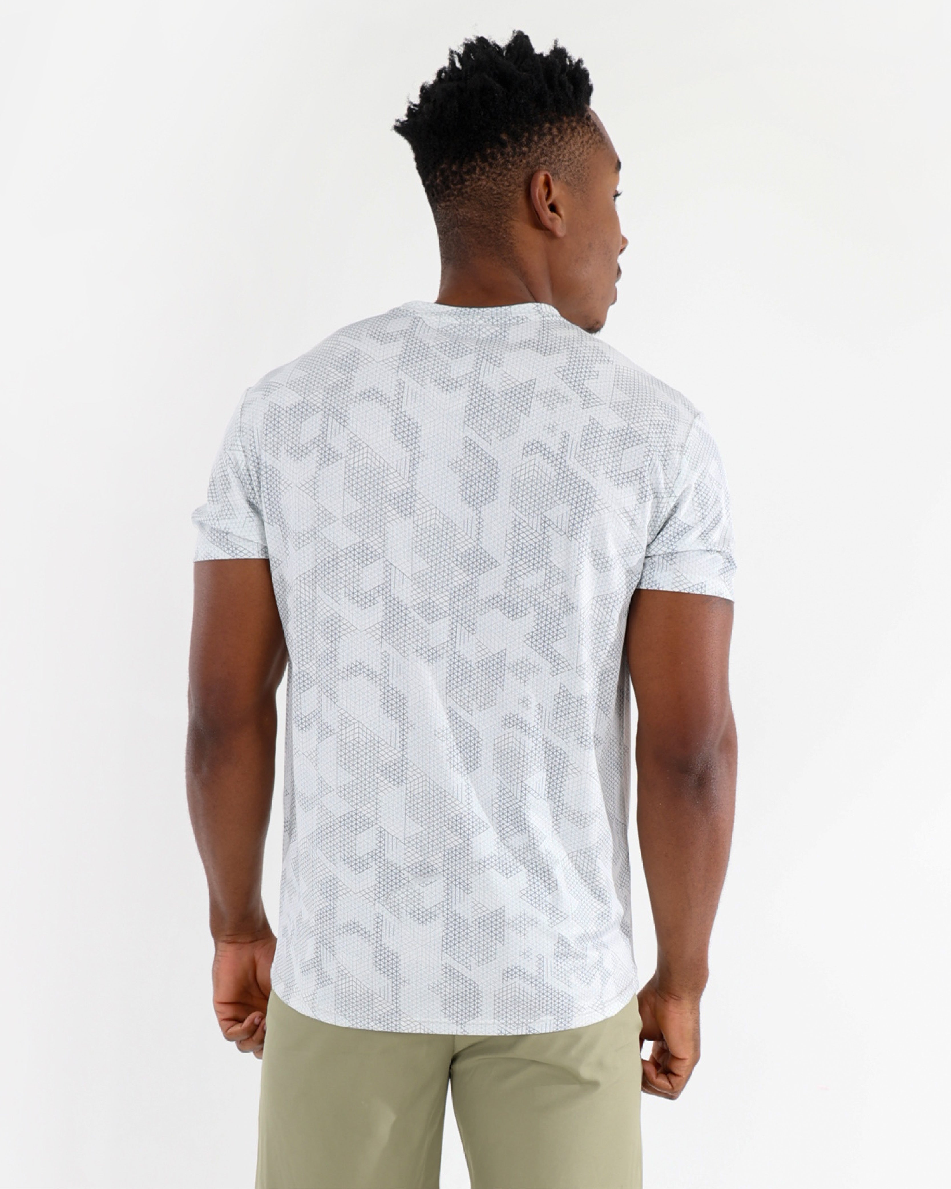 Short Sleeve Geometric Print Active T-Shirt