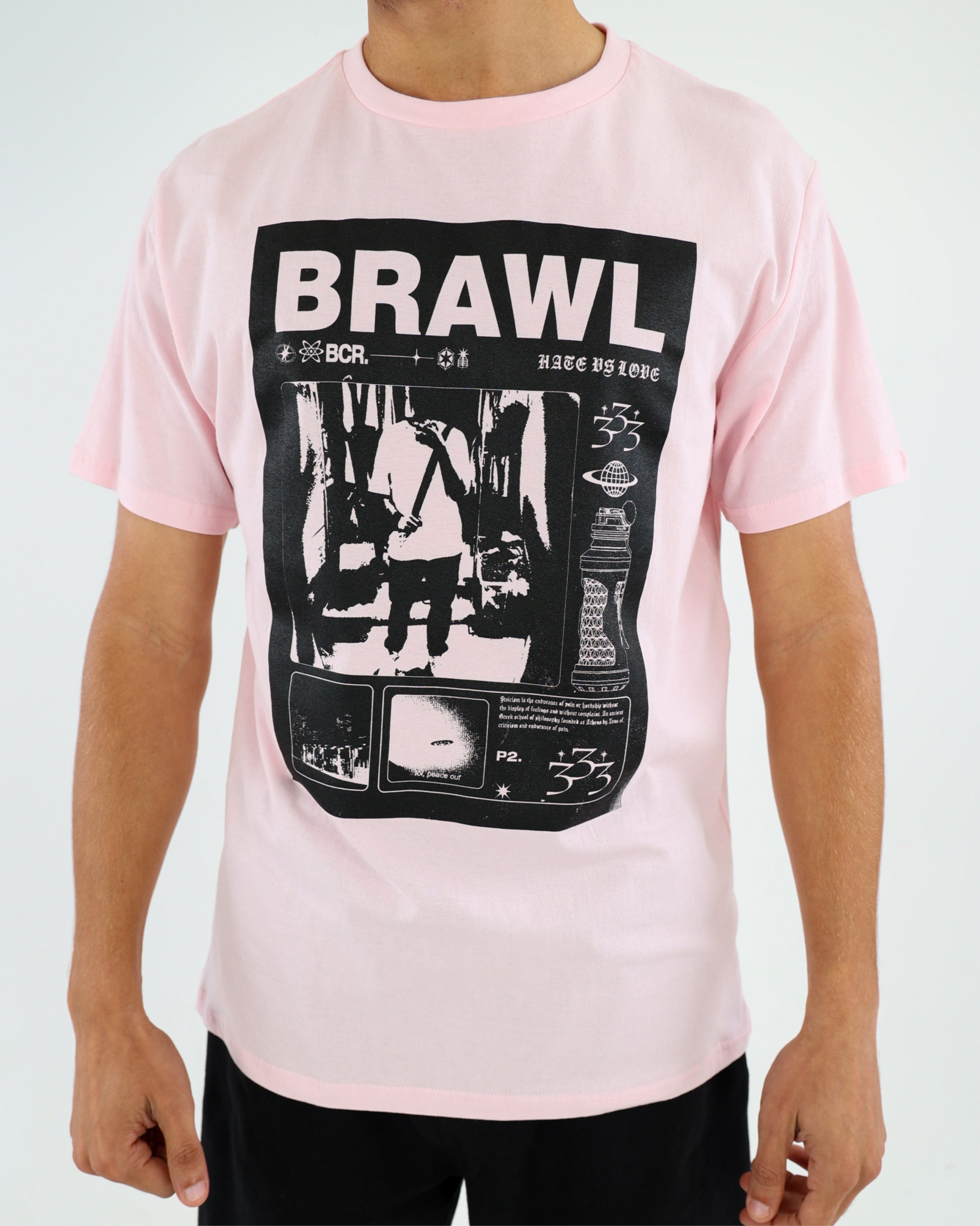 Short Sleeve Brawl Graphic Print T-Shirt