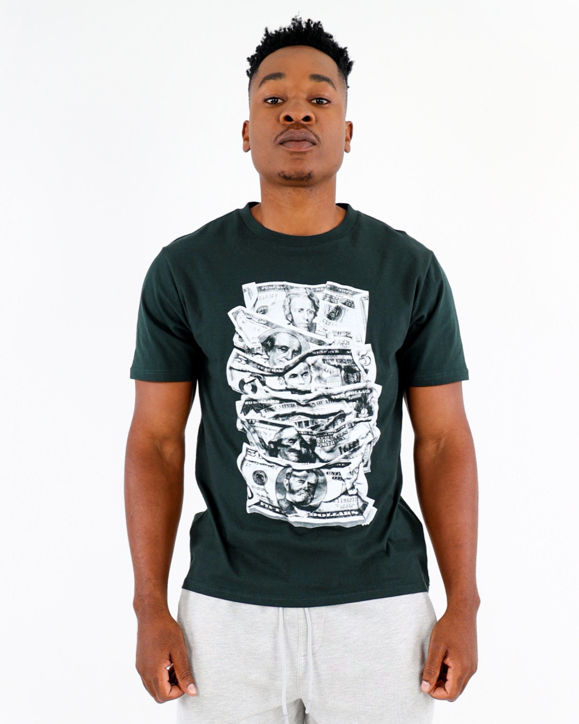 Short Sleeve Money Graphic Print T-Shirt