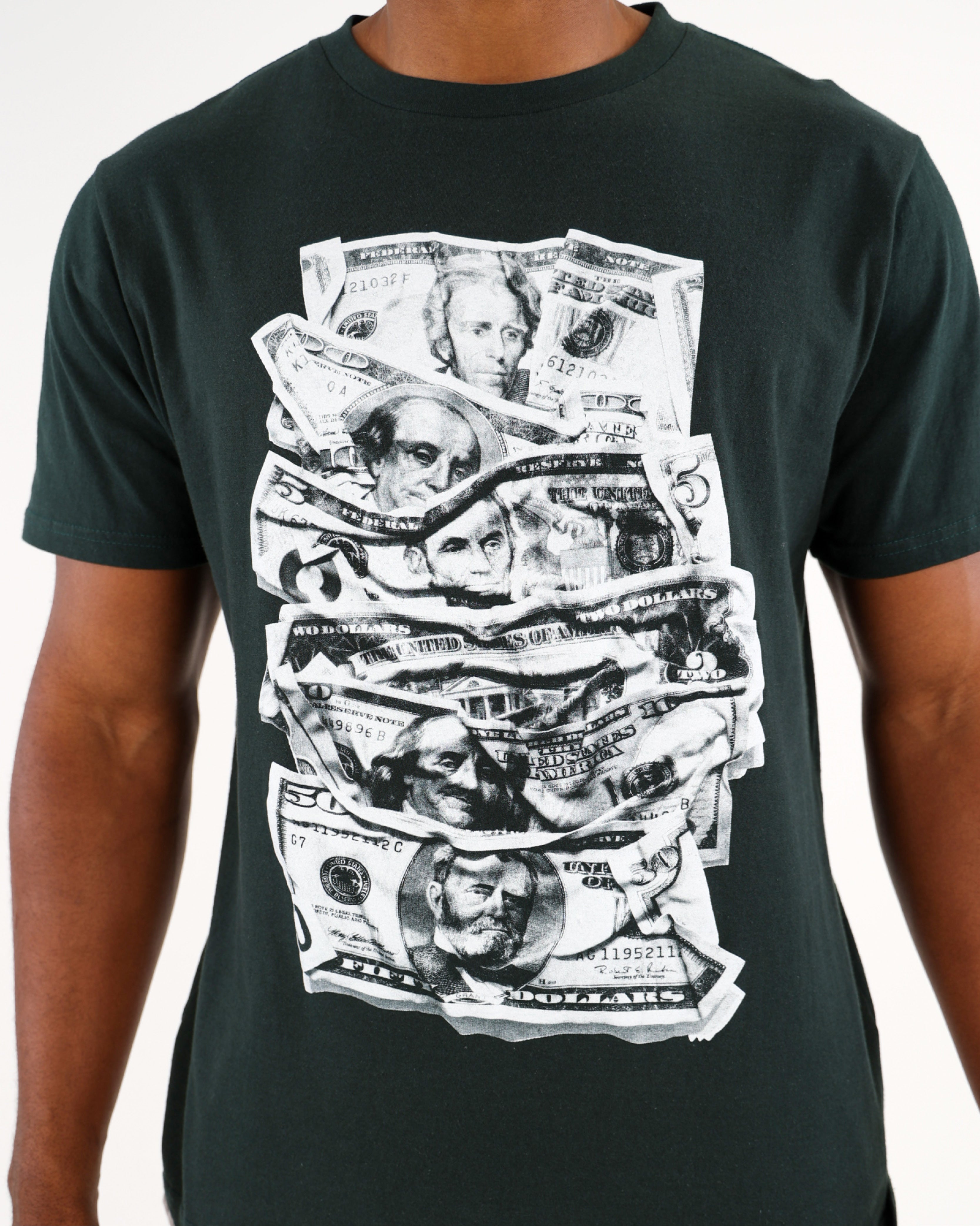 Short Sleeve Money Graphic Print T-Shirt