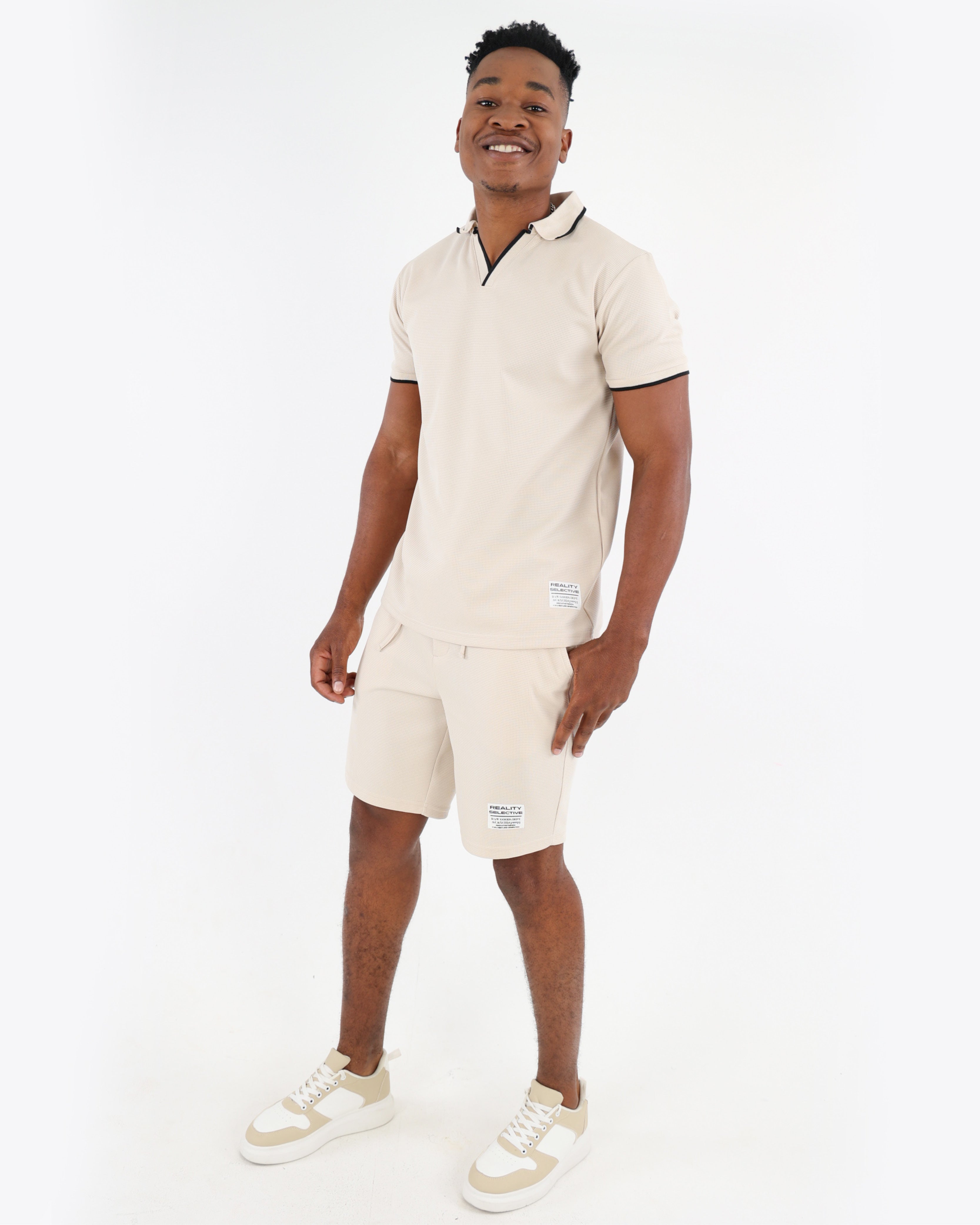 Waffle Textured Short Sleeve Golfer