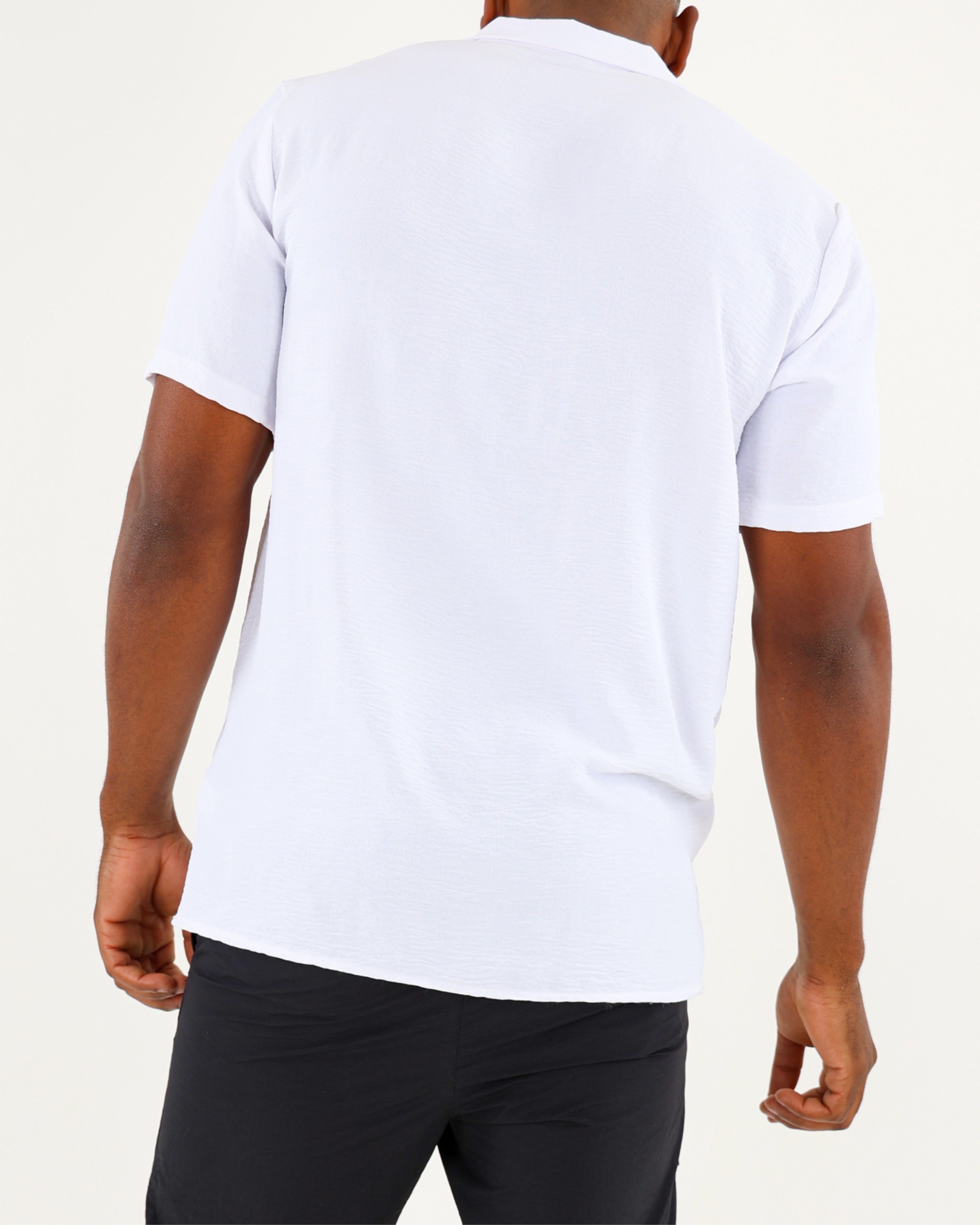 Short Sleeve Floral Embroidered Shirt