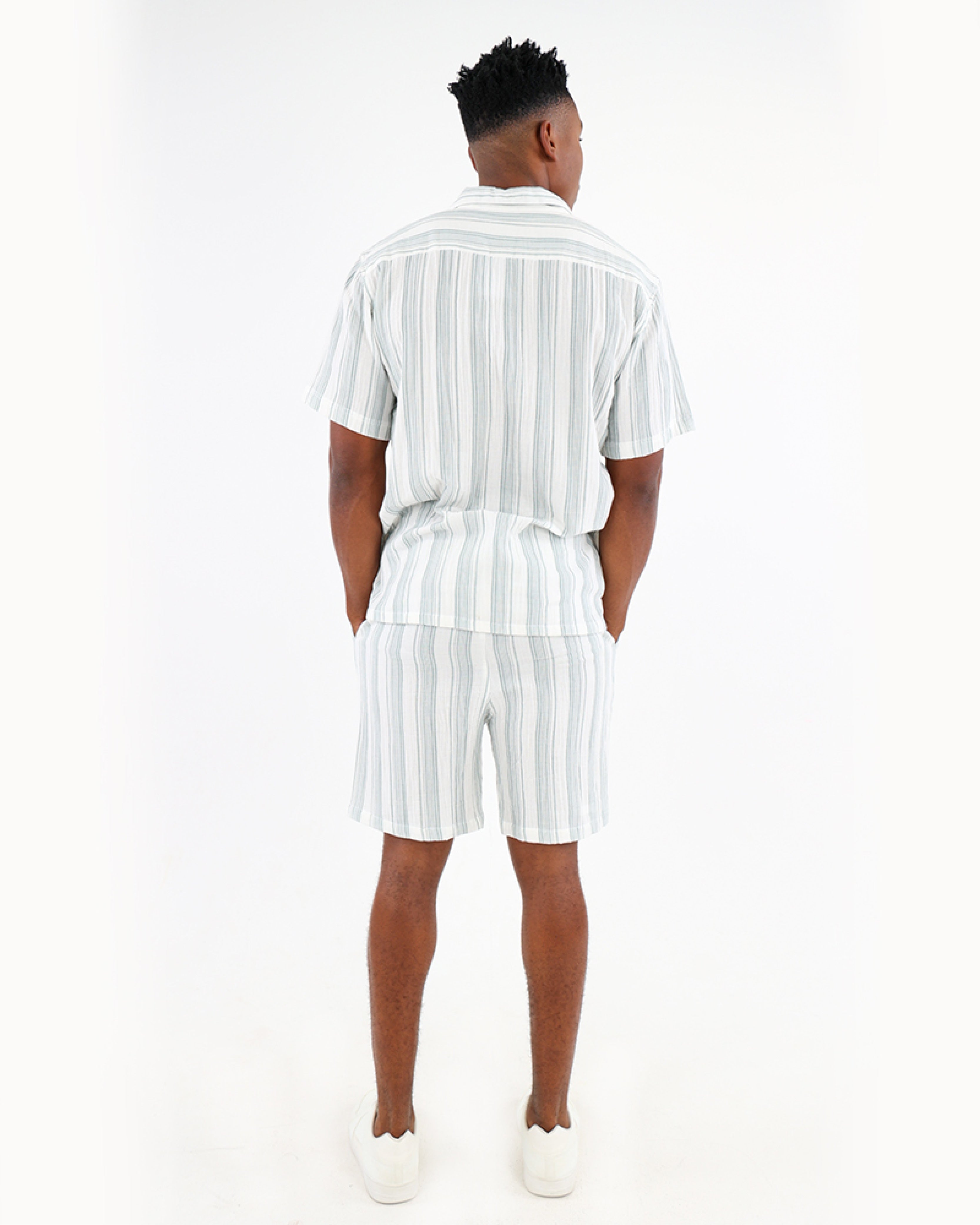 Relaxed Fit Double Stripe Cotton Shorts