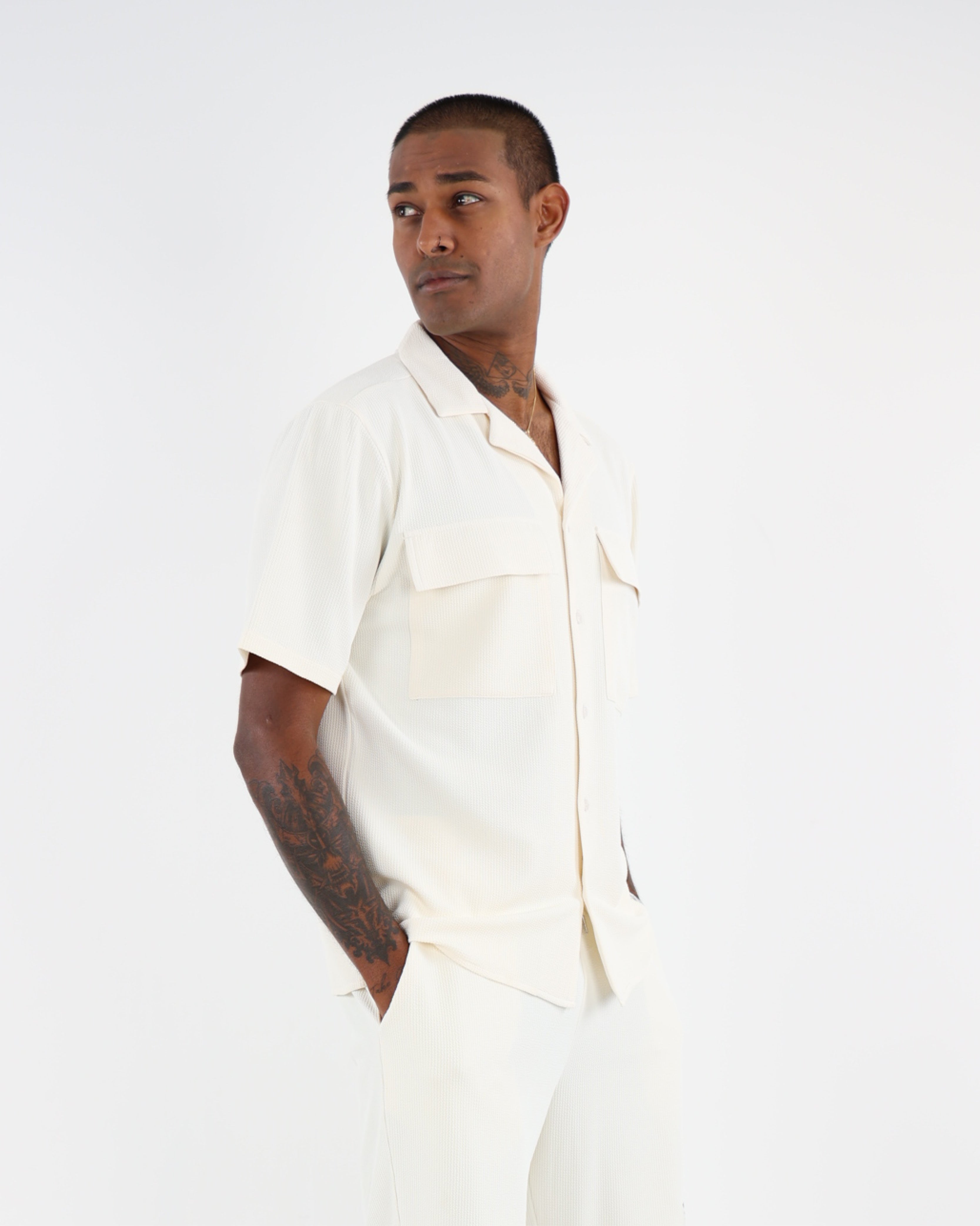 Seersucker Knit Short Sleeve Shirt