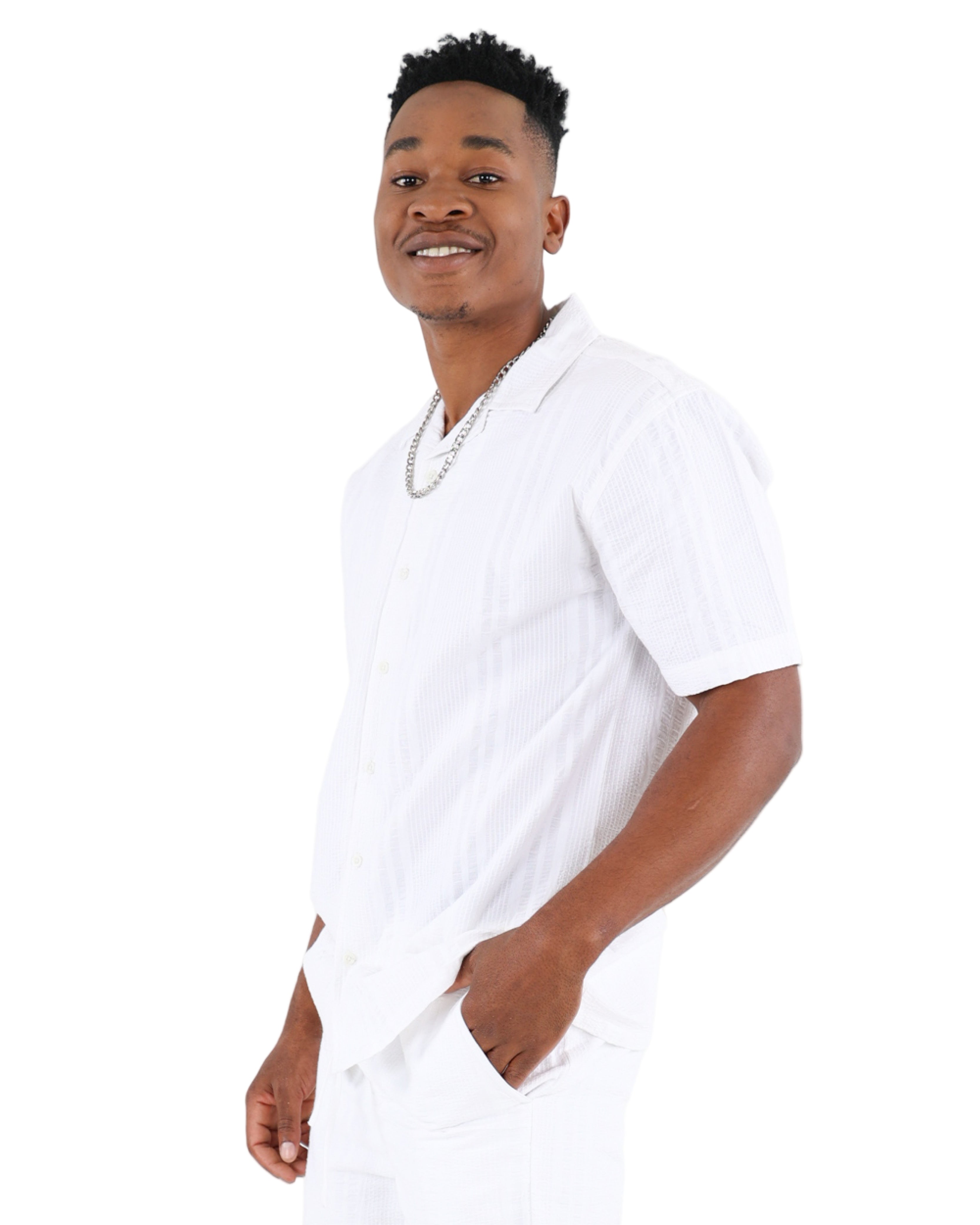 Seersucker Resort Style Short Sleeve Shirt