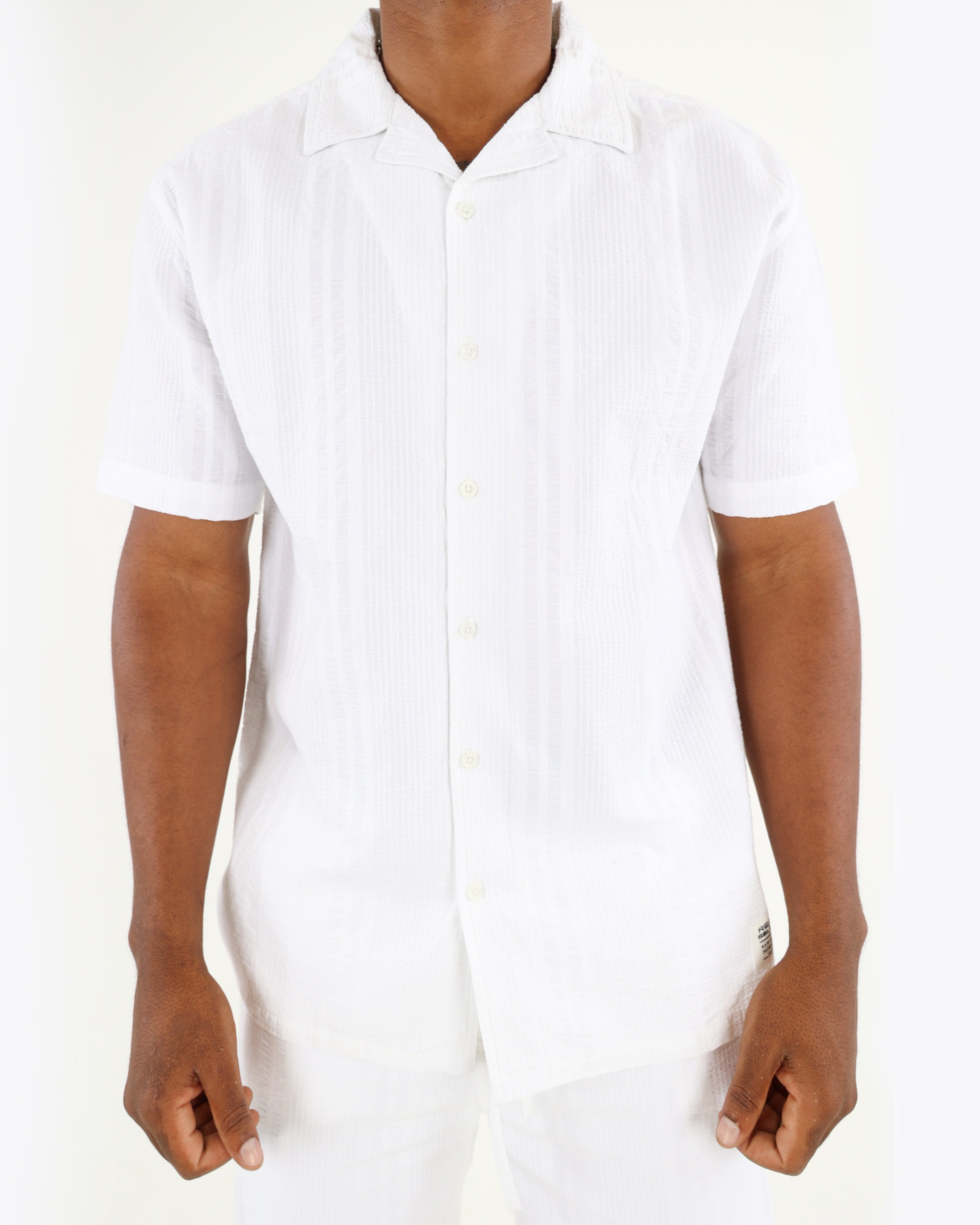 Seersucker Resort Style Short Sleeve Shirt