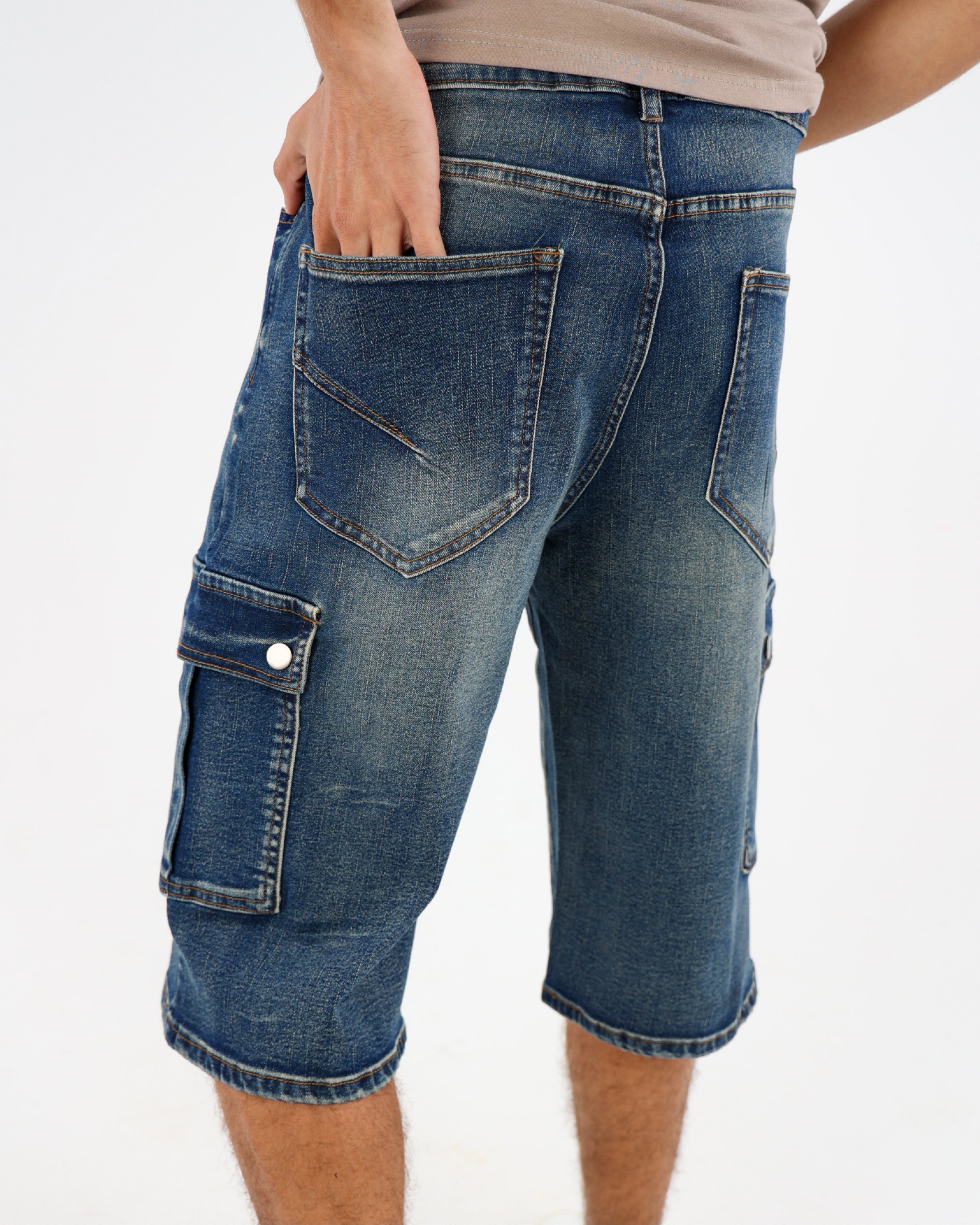 Cargo Clamdigger Denim Shorts