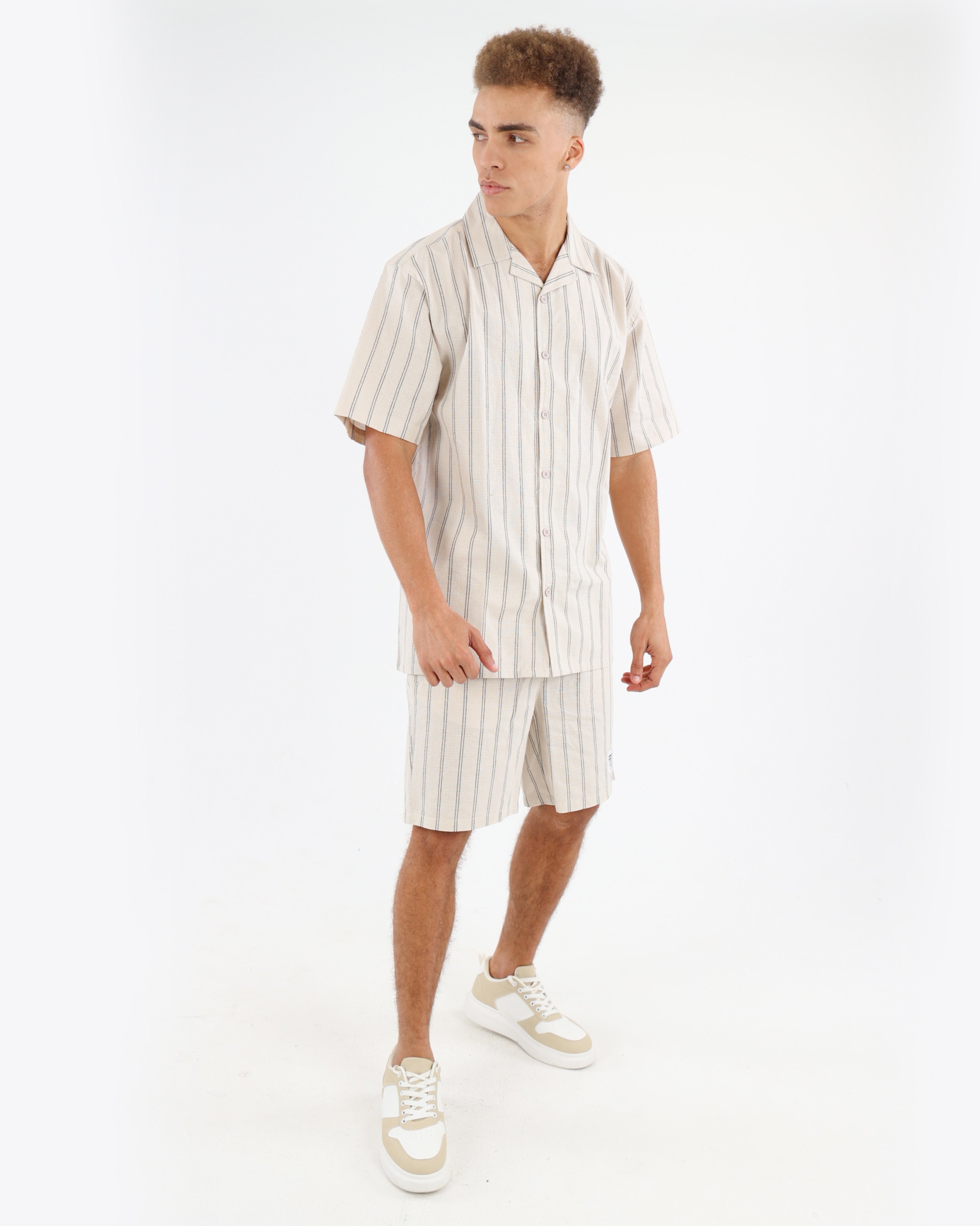 Woven Stripe Relaxed Fit Shorts