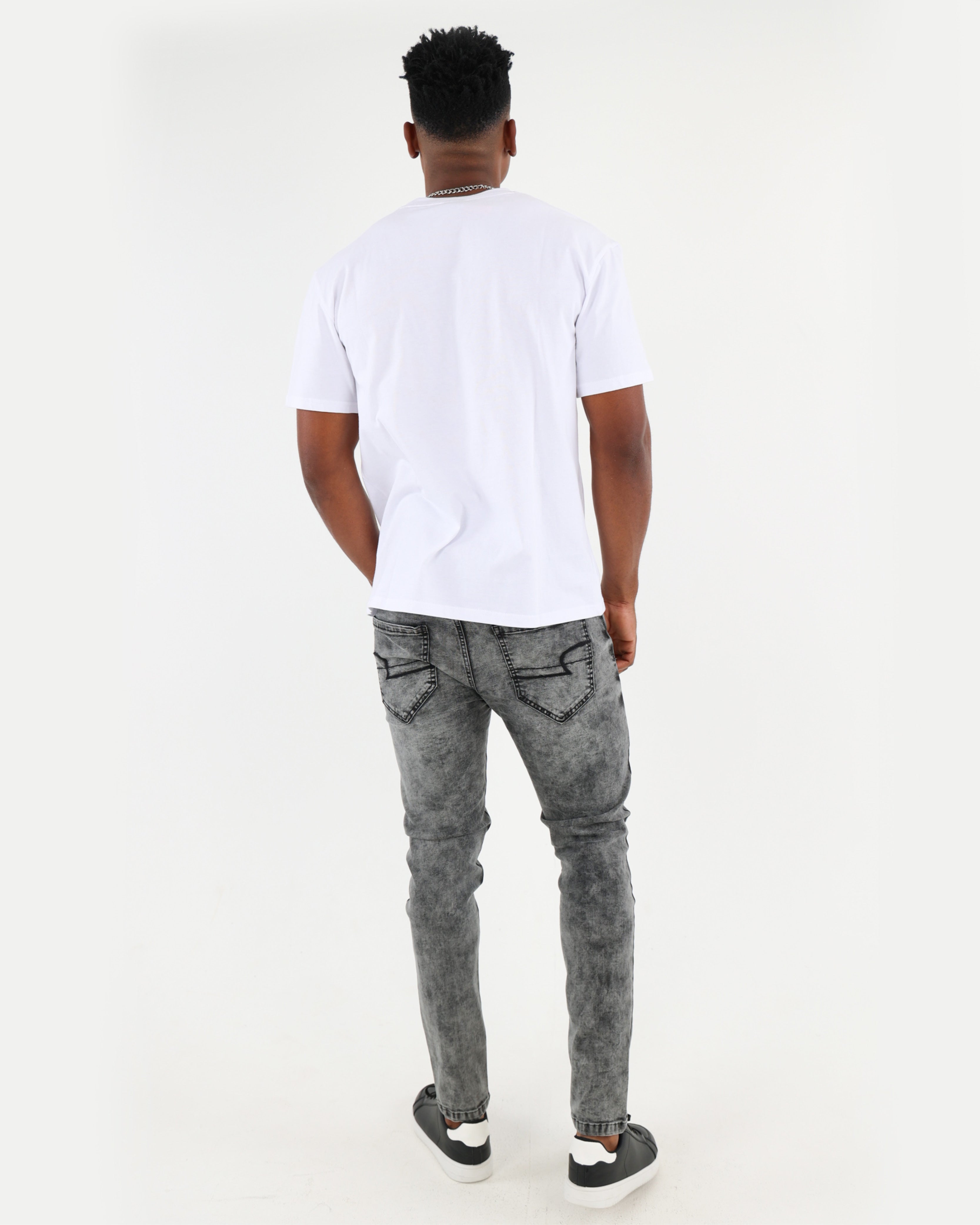 Charcoal Rip & Repair Skinny Jeans