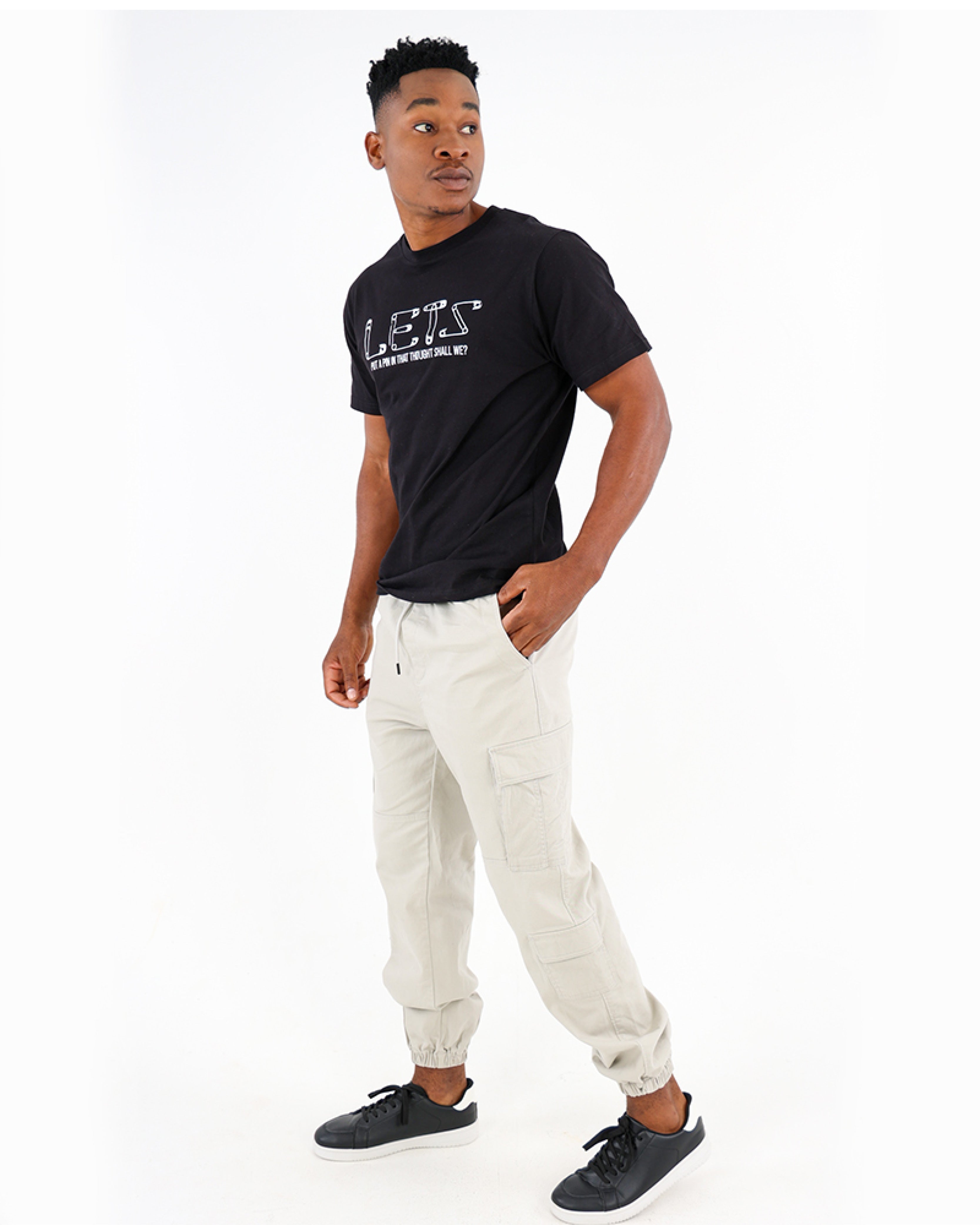 Multiple Cargo Pocket Twill Jogger