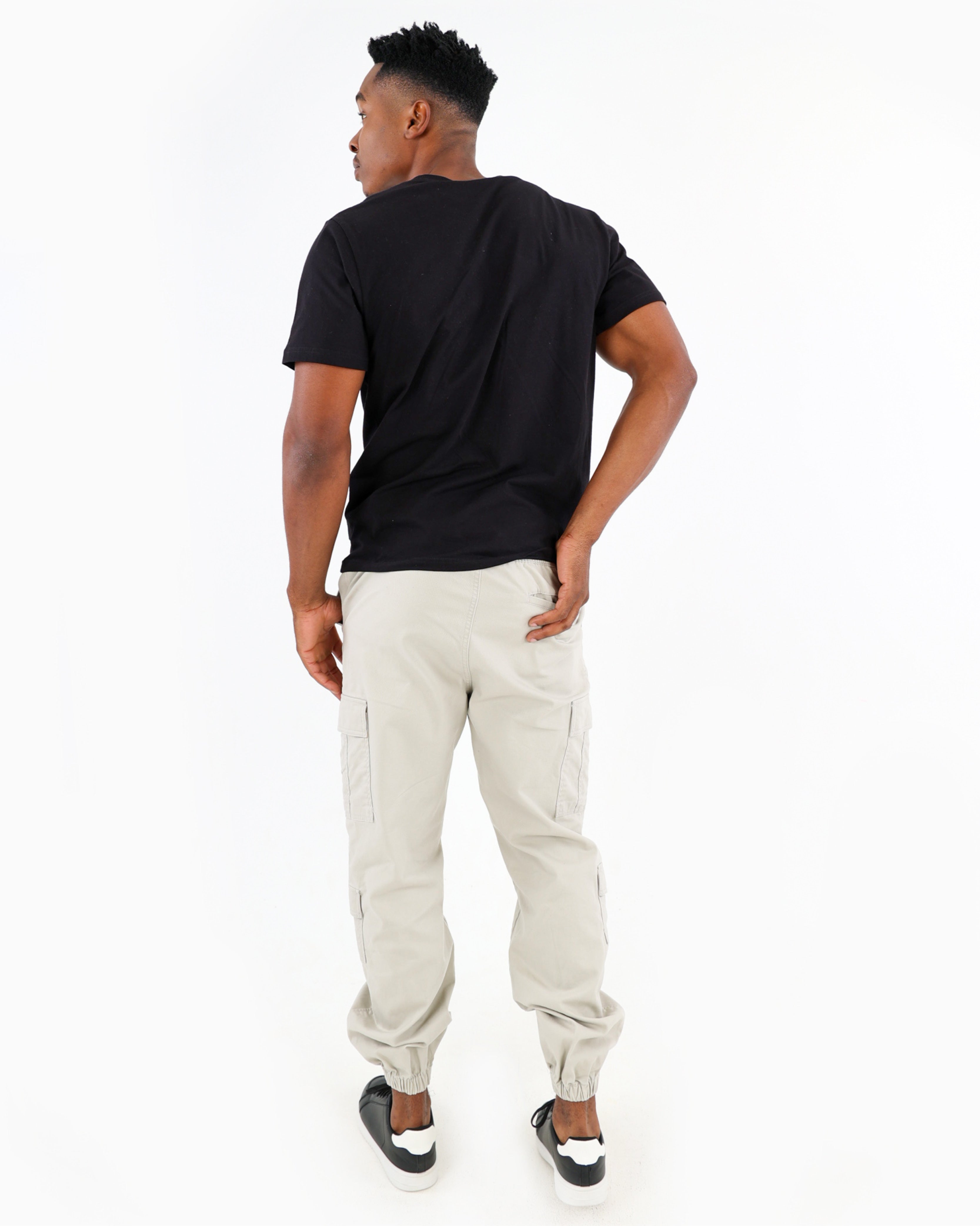 Multiple Cargo Pocket Twill Jogger