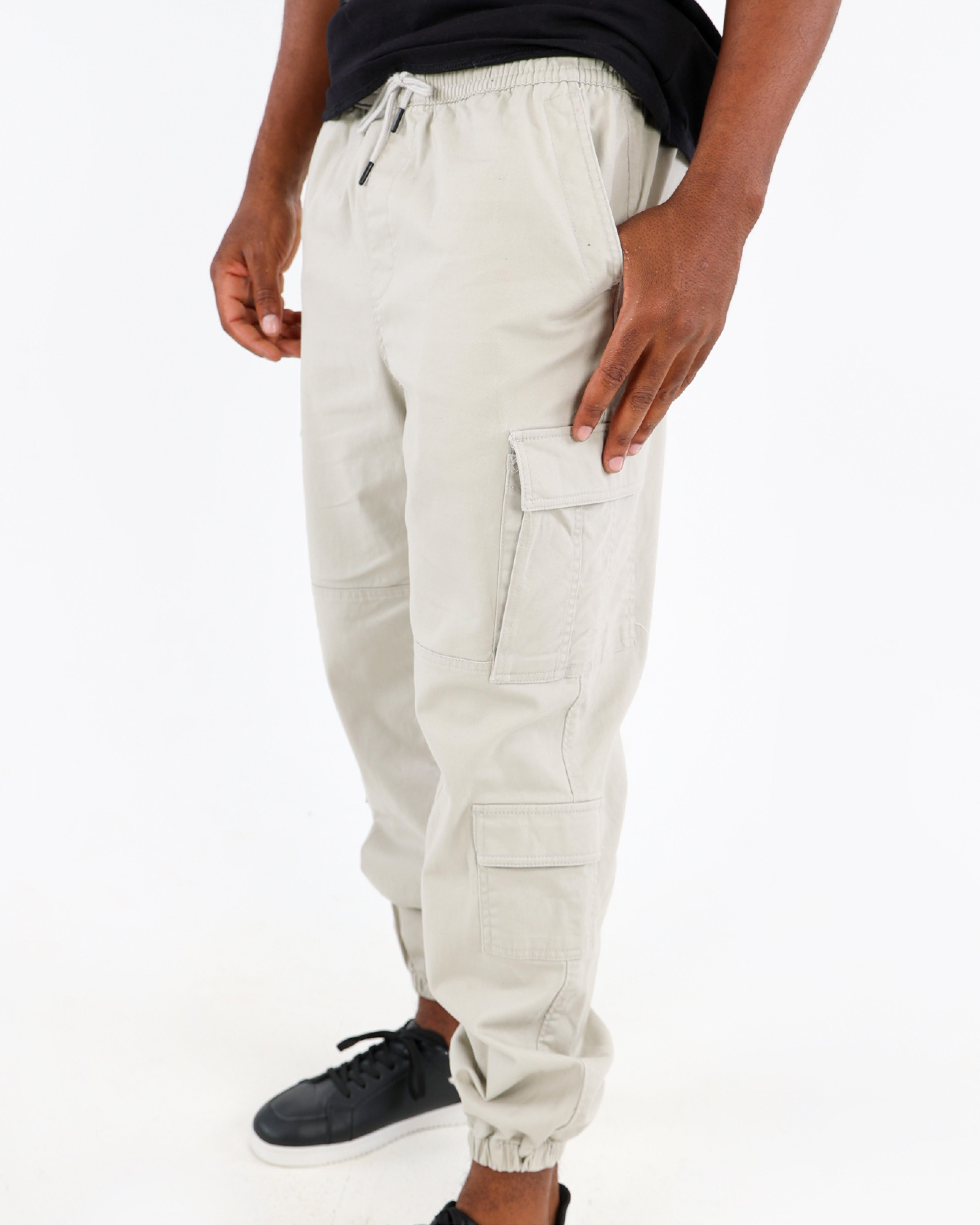 Multiple Cargo Pocket Twill Jogger