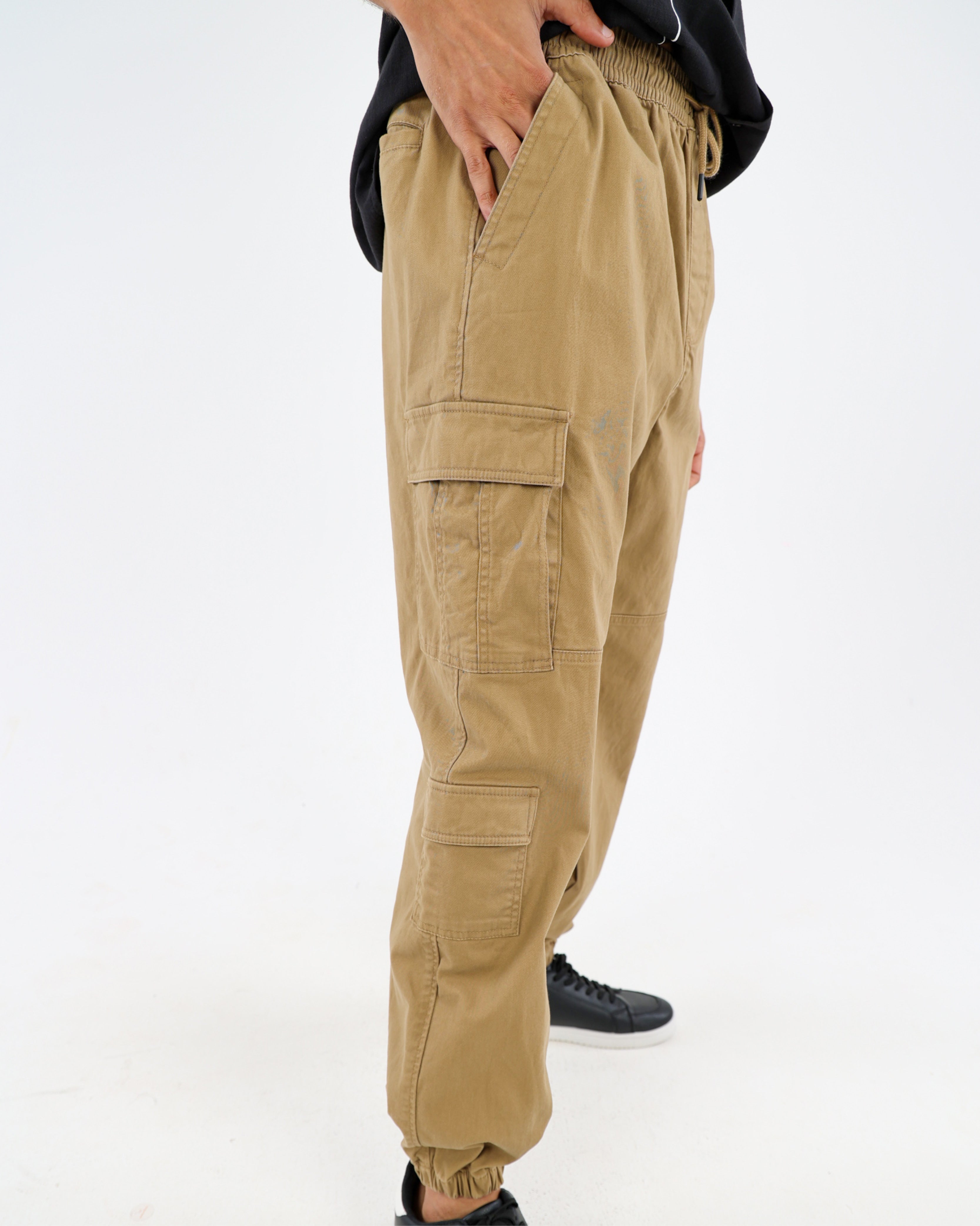 Multiple Cargo Pocket Twill Jogger