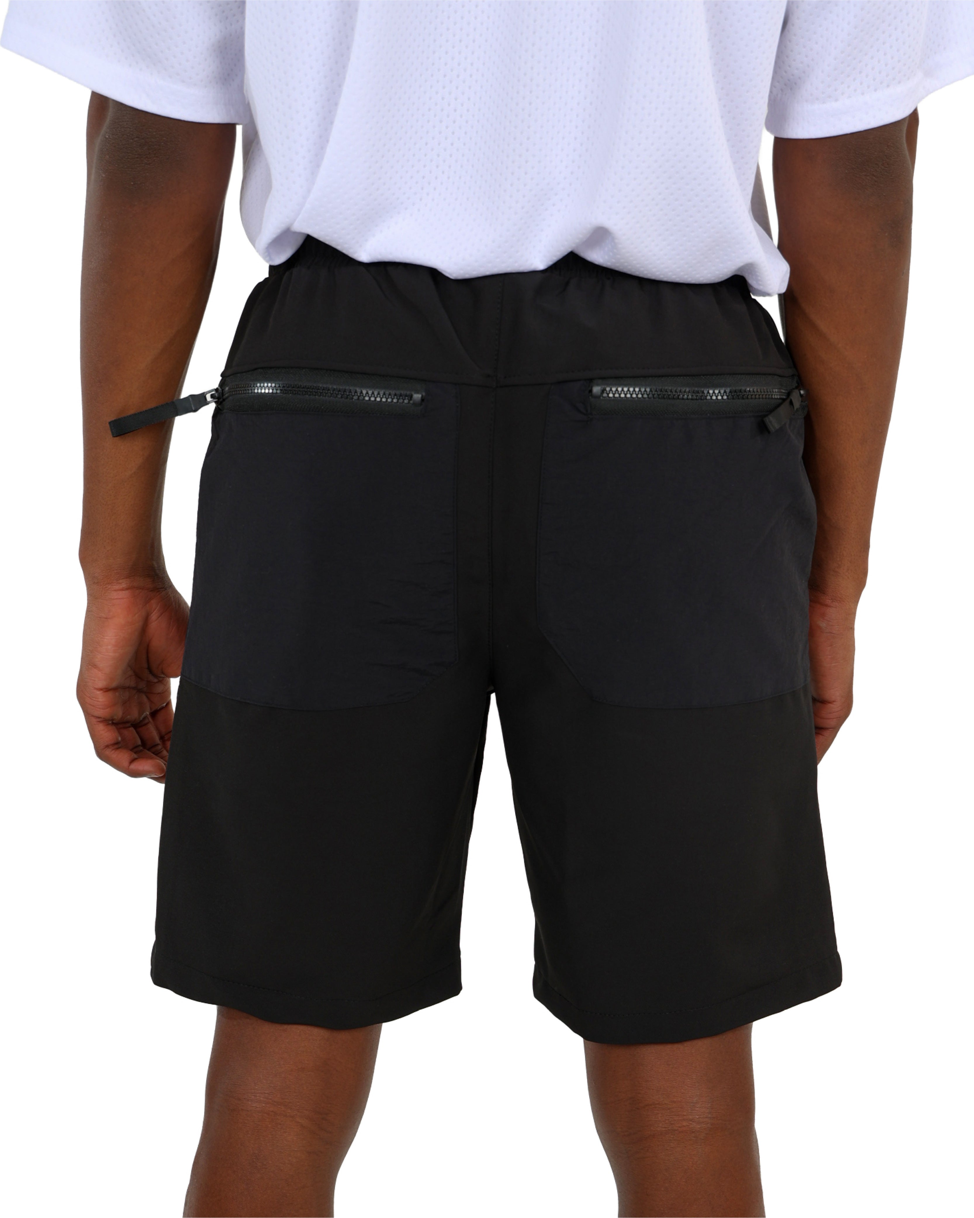 Black Chunky Zip Hiking Shorts