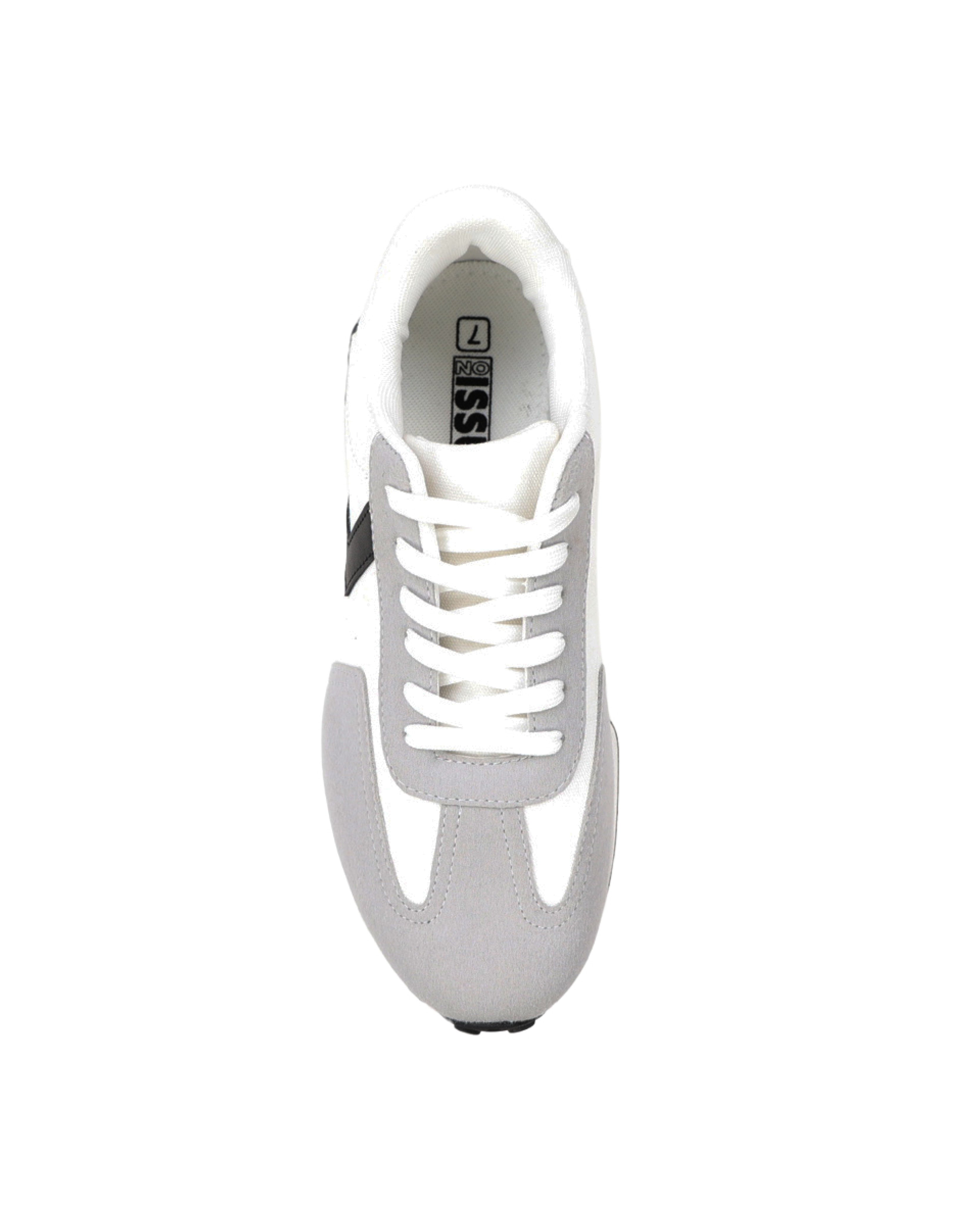 White Retro Mesh Suede Sneakers