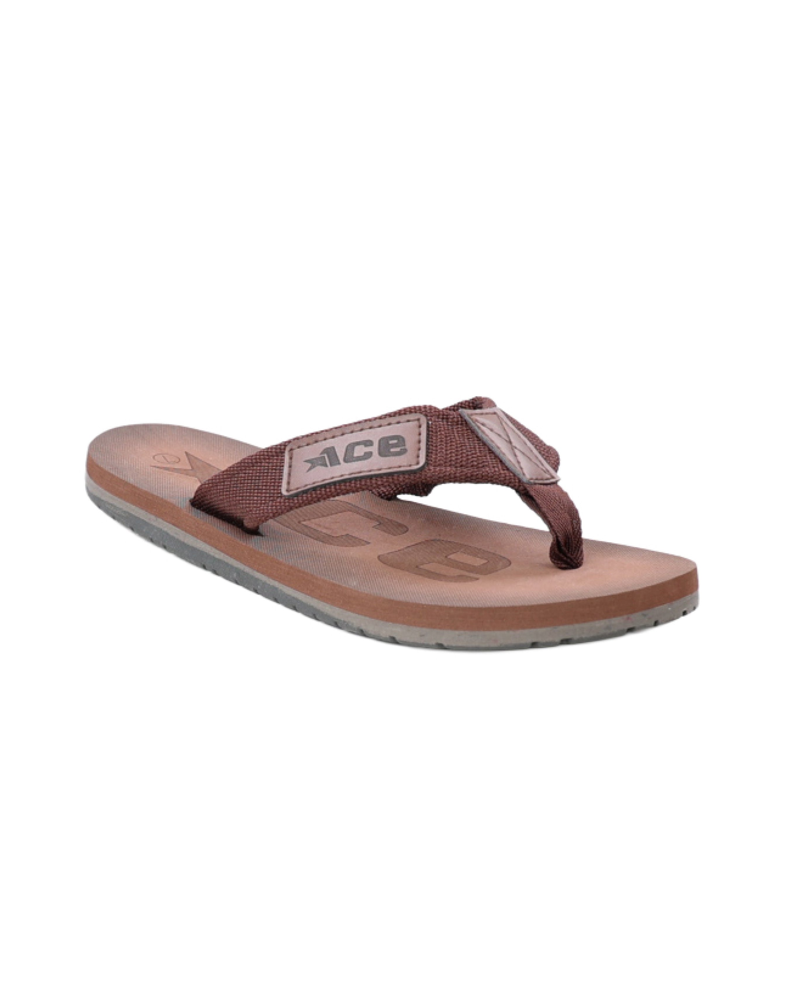 Brown Ace Canvas Thong Sandals