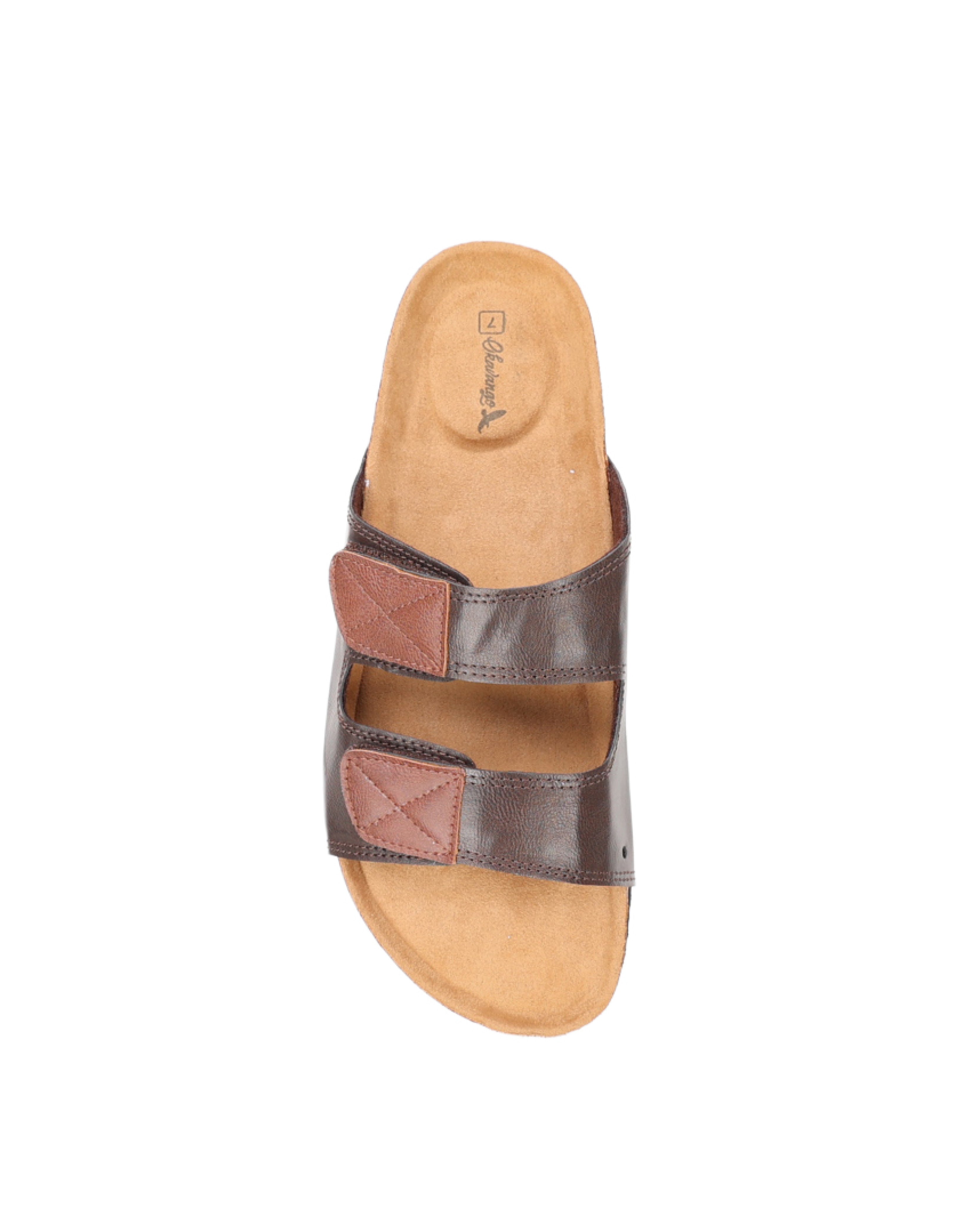 Brown Okavango Twin Strap Slide Sandals