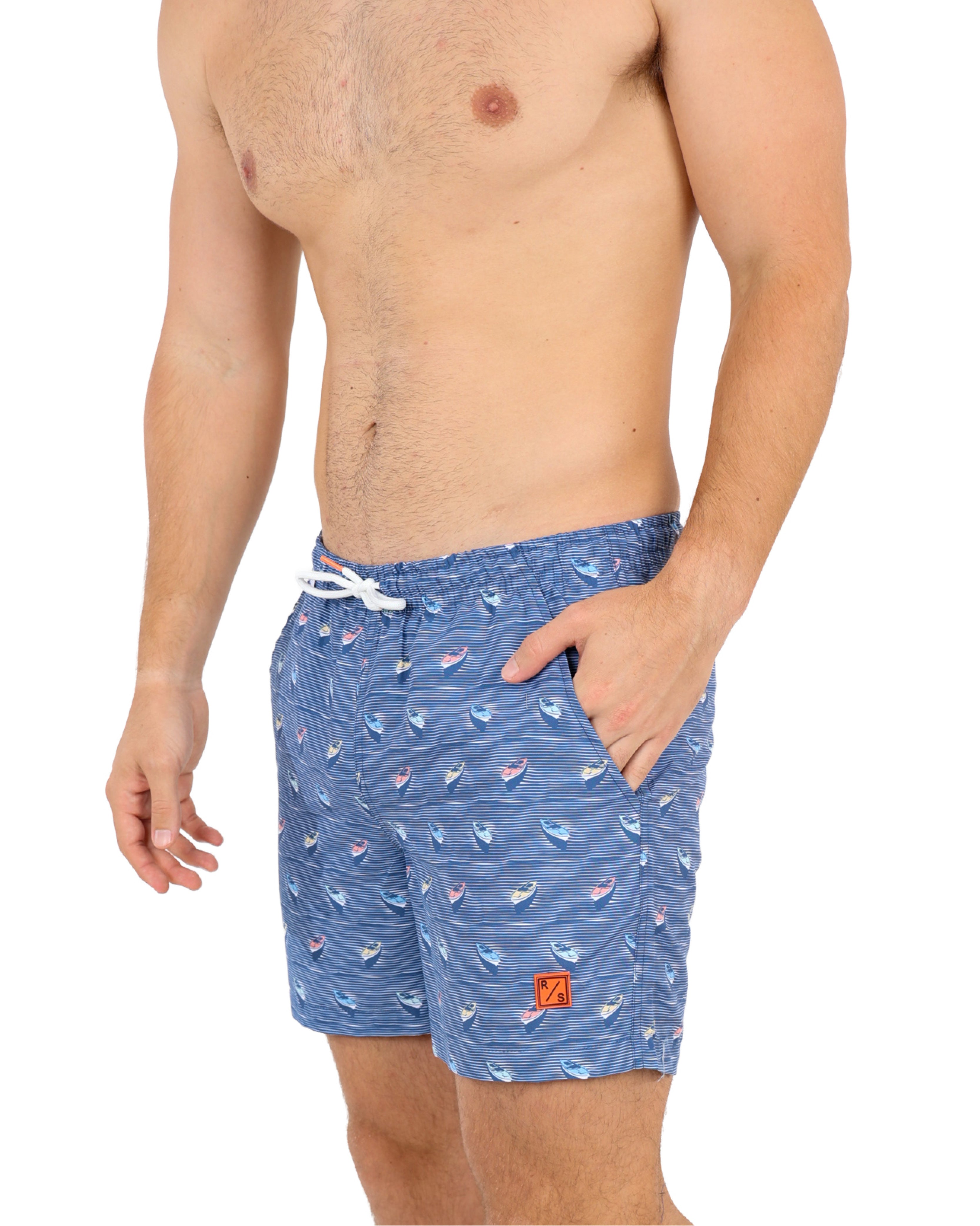Sailboat Print Swim Shorts