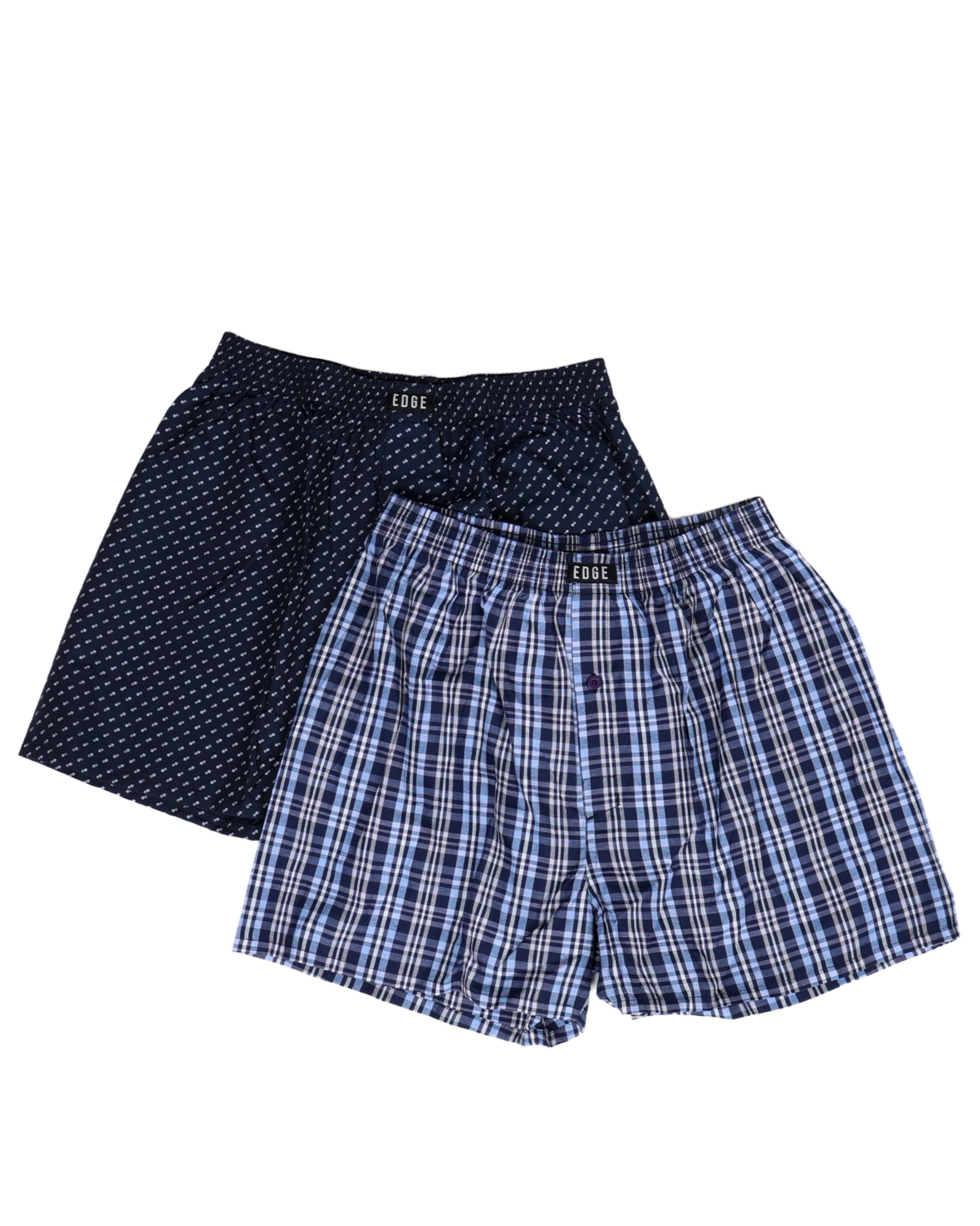 2 Pack Cotton Blend Boxer Shorts