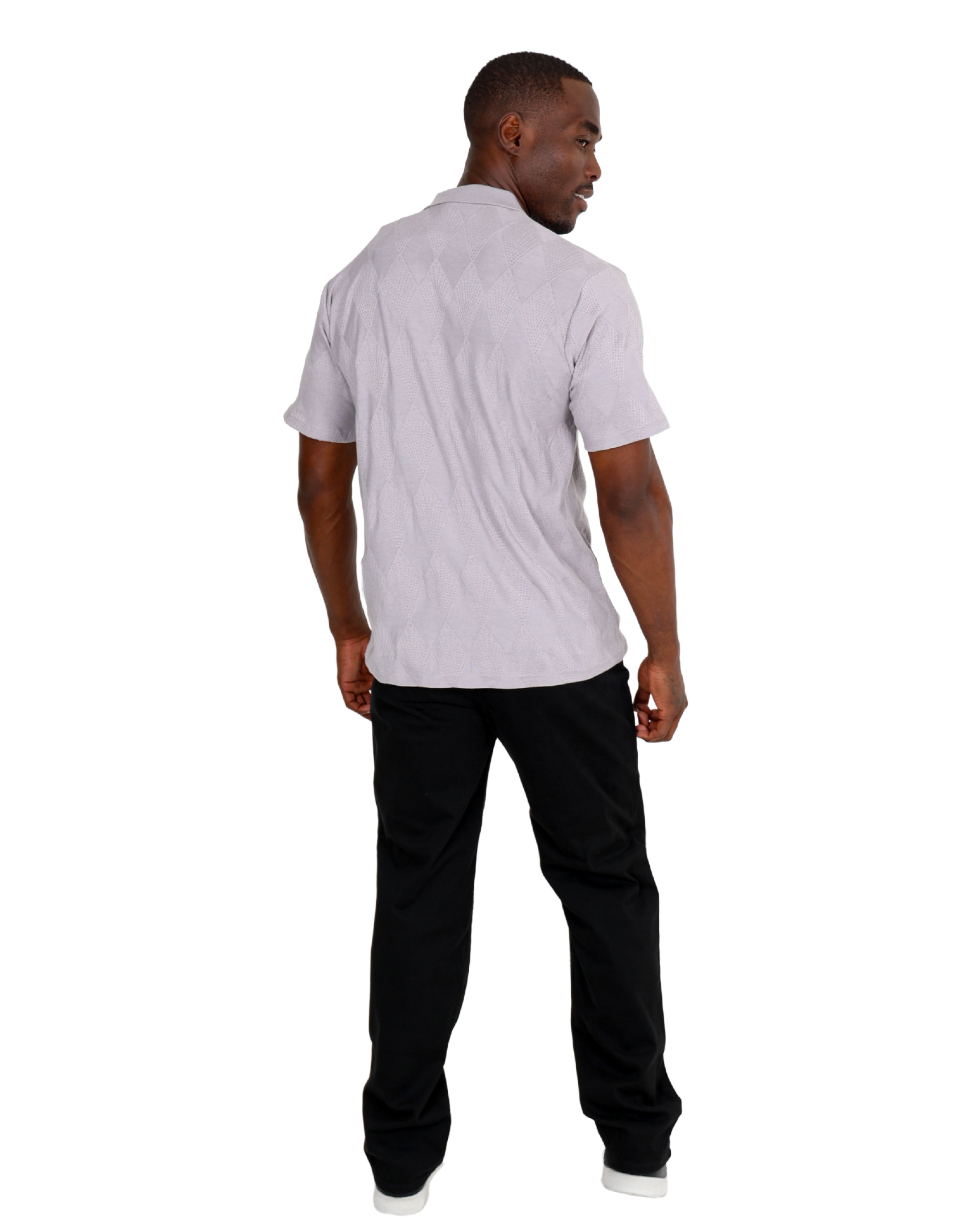 Short Sleeve Silver Jacquard Golfer