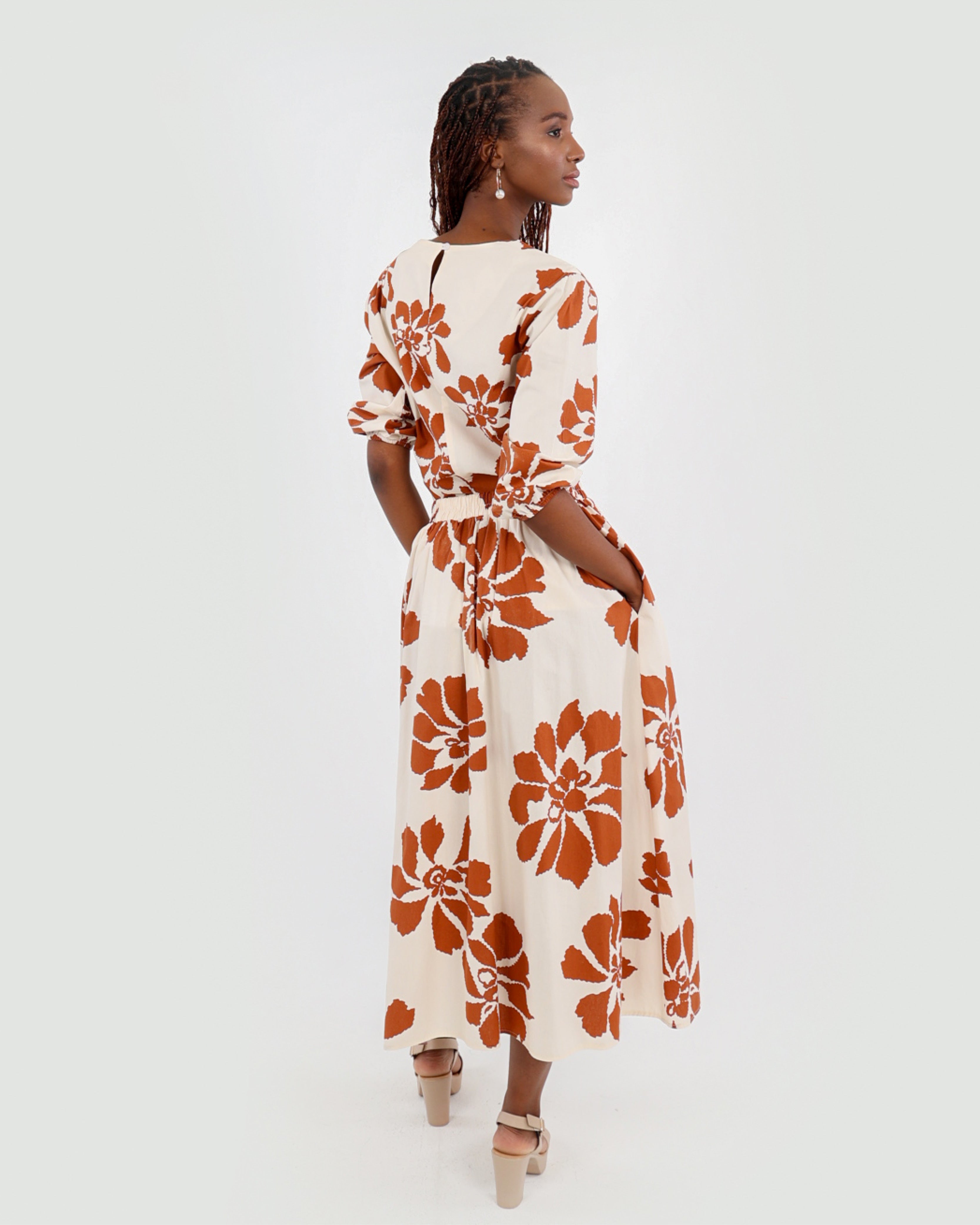 Printed Cotton Poplin Flared Skirt