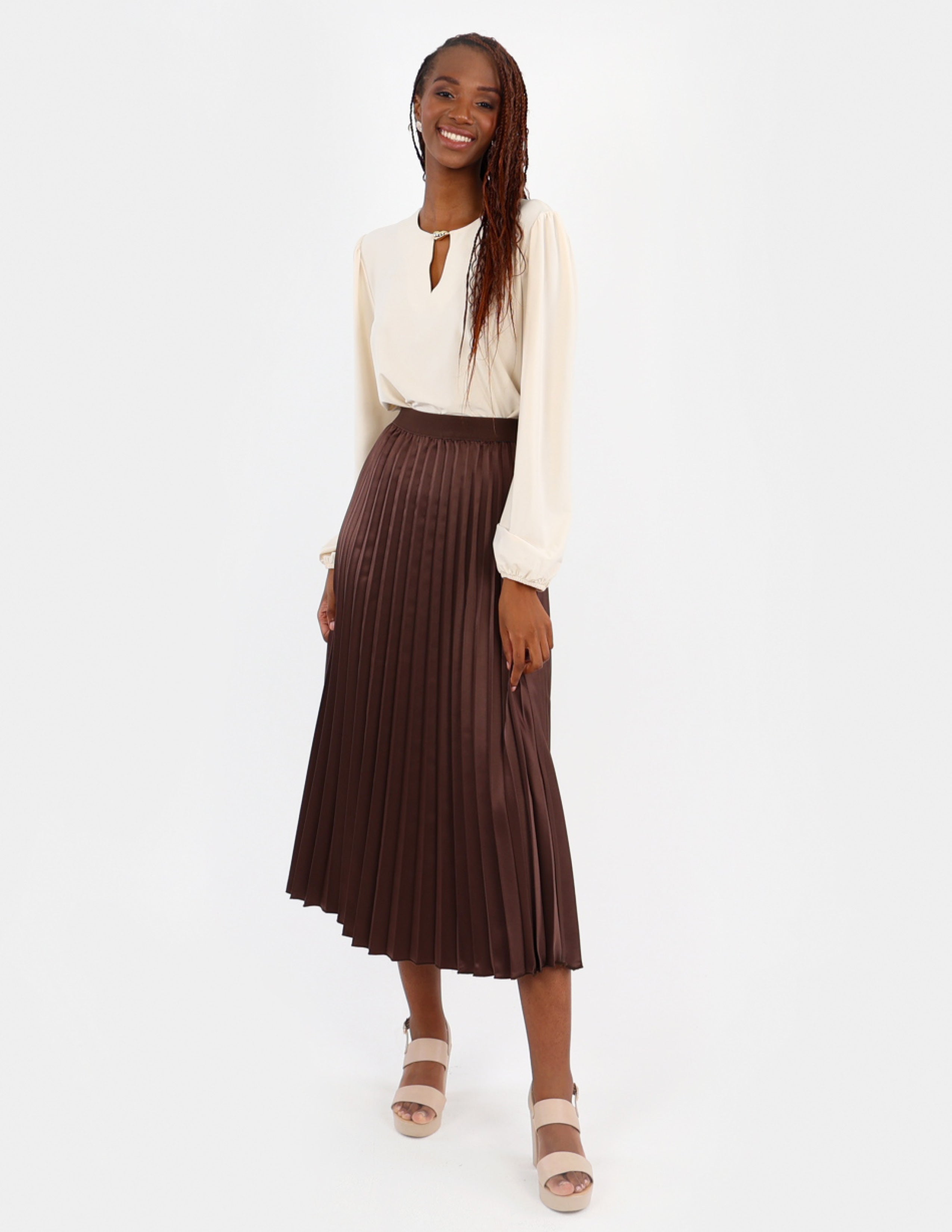 Trim Detail Long Sleeve Blouse