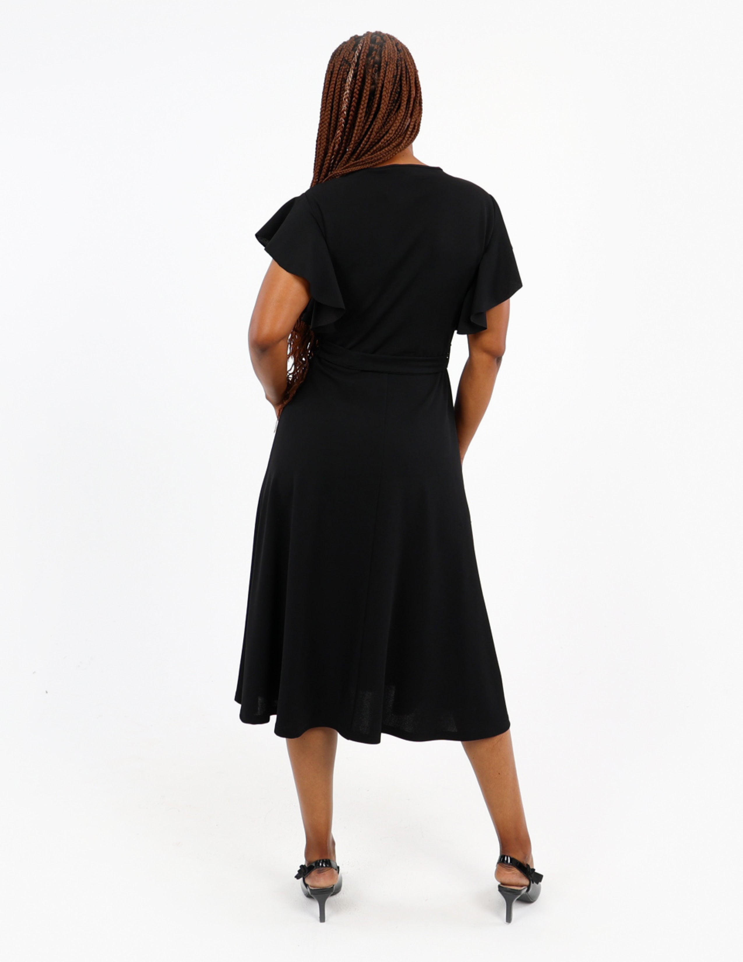 Flutter Sleeve Midi Dress