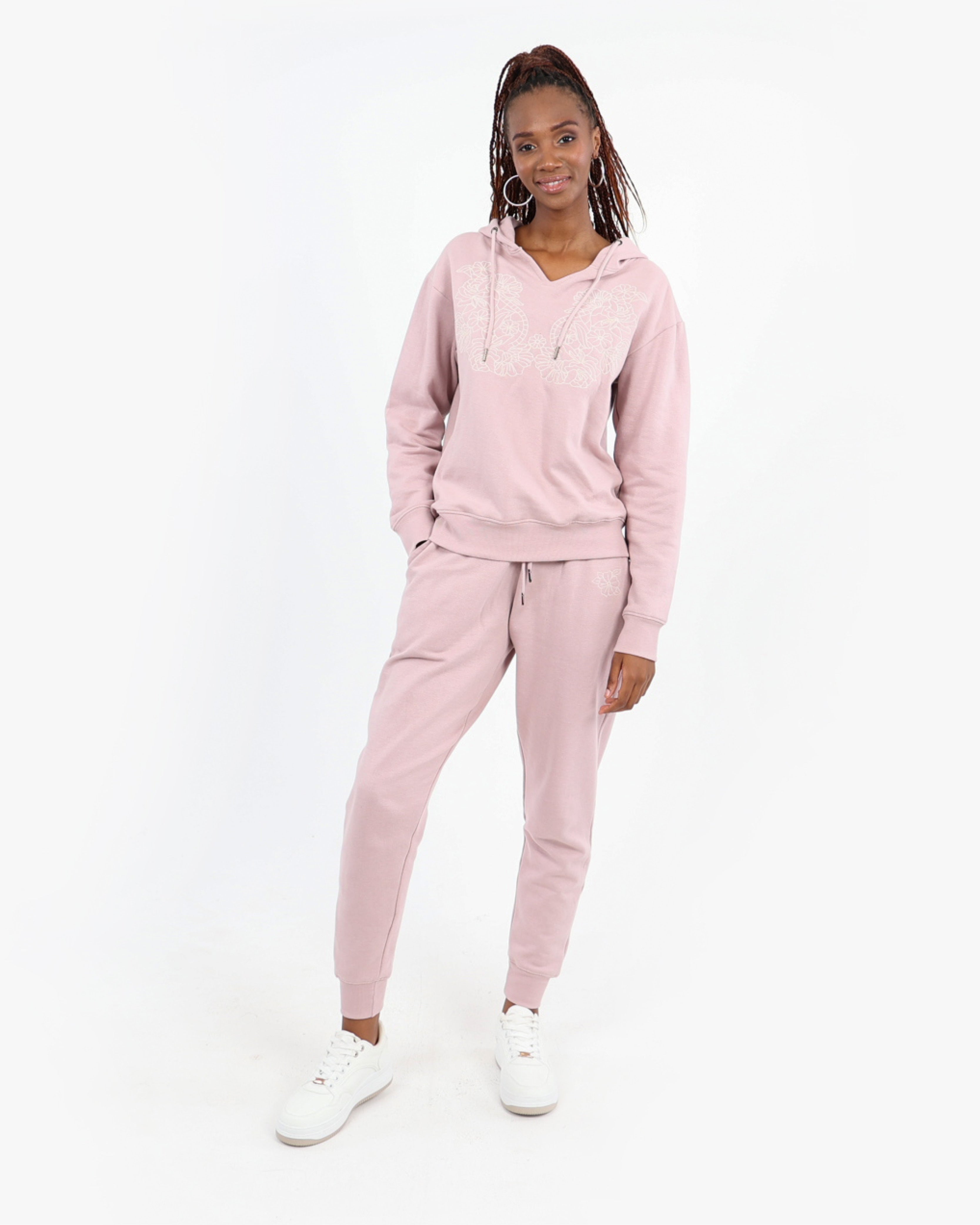Lilac Embroidered Hoodie