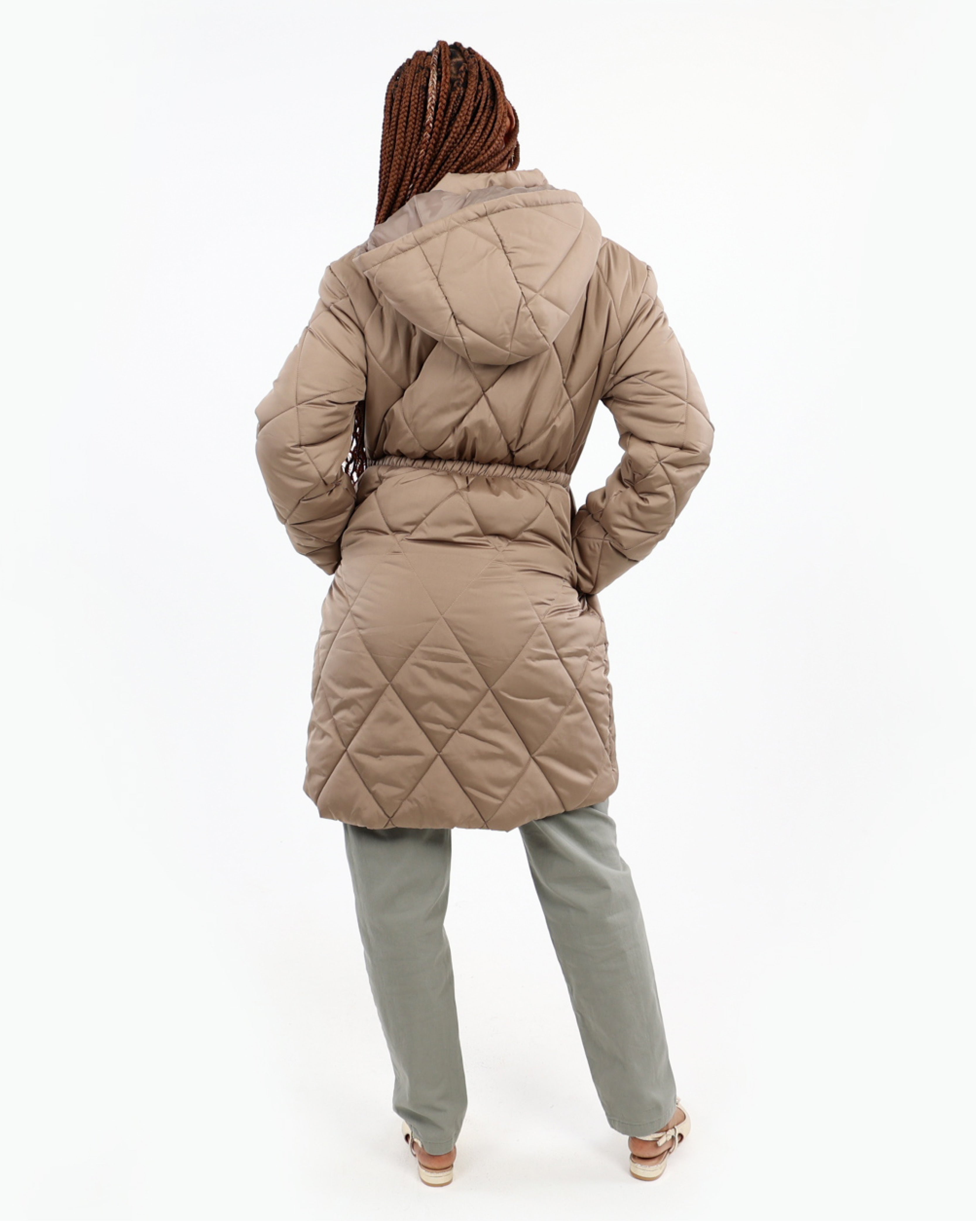 Mocha Padded Hooded Jacket