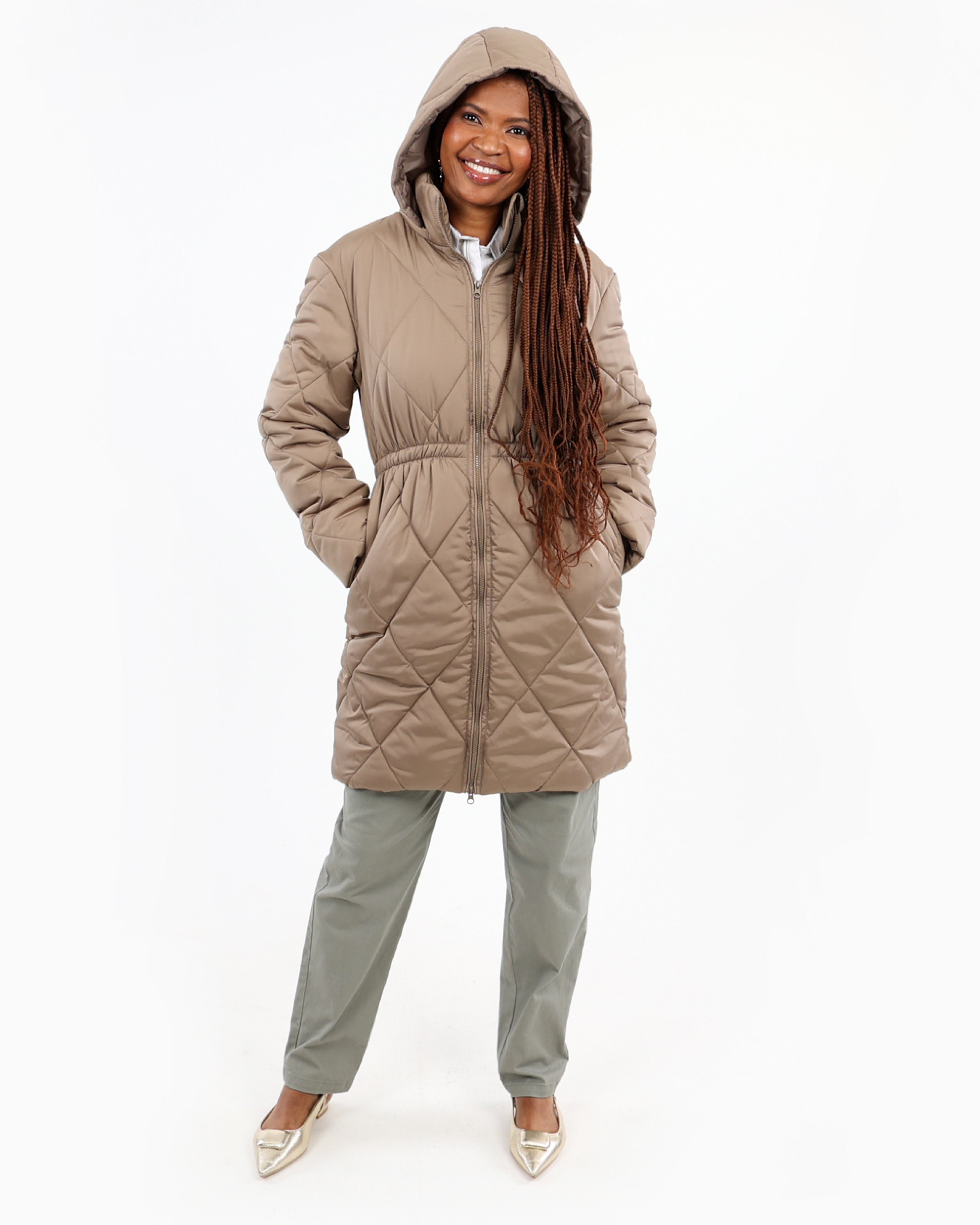 Mocha Padded Hooded Jacket