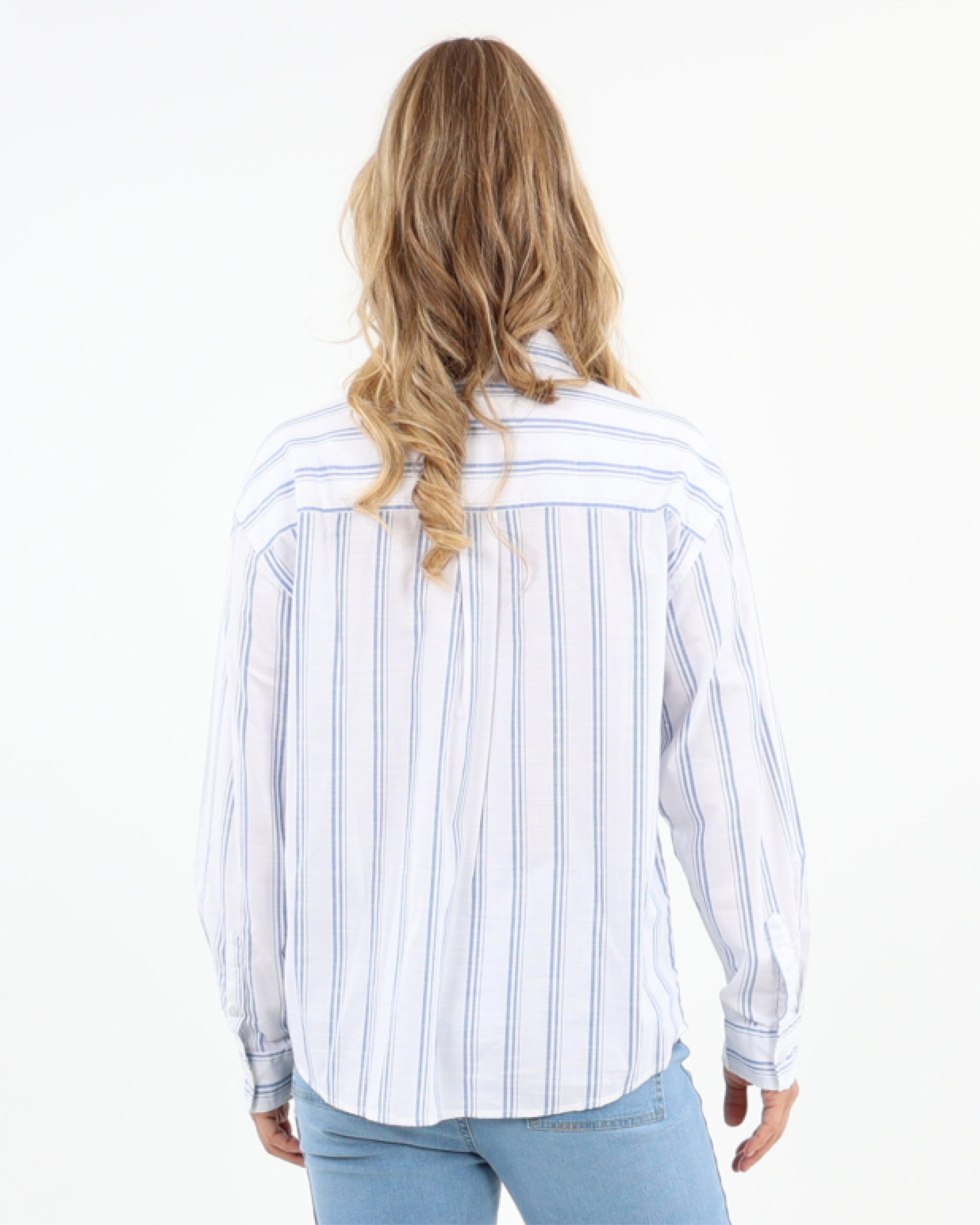 Blue Striped Long Sleeve Shirt
