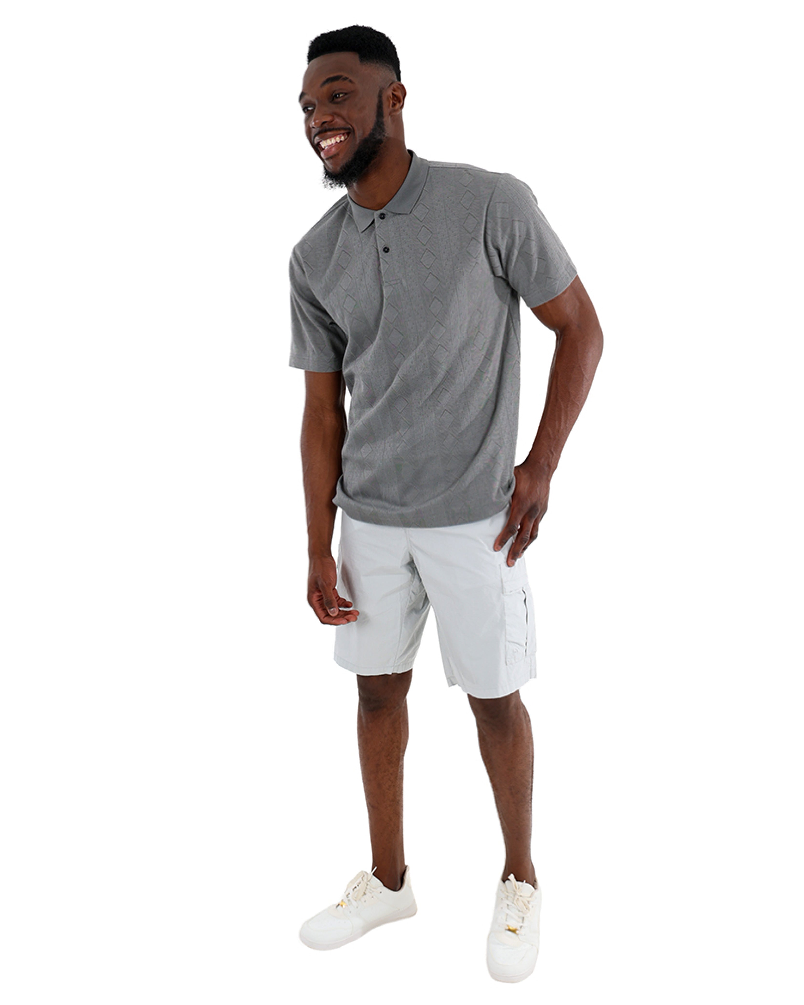 Short Sleeve Silver Jacquard Golfer