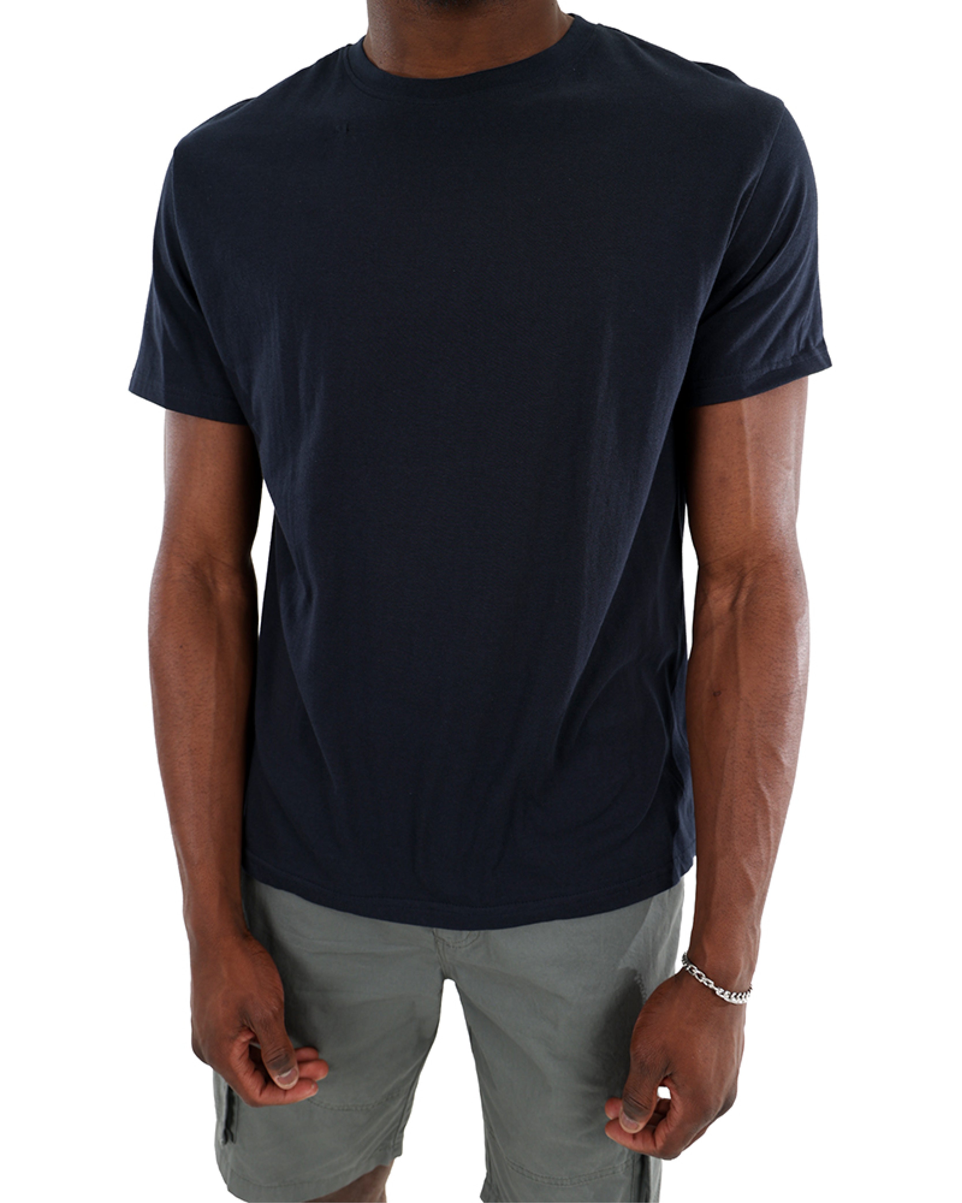 Short Sleeve Navy Cotton T-Shirt