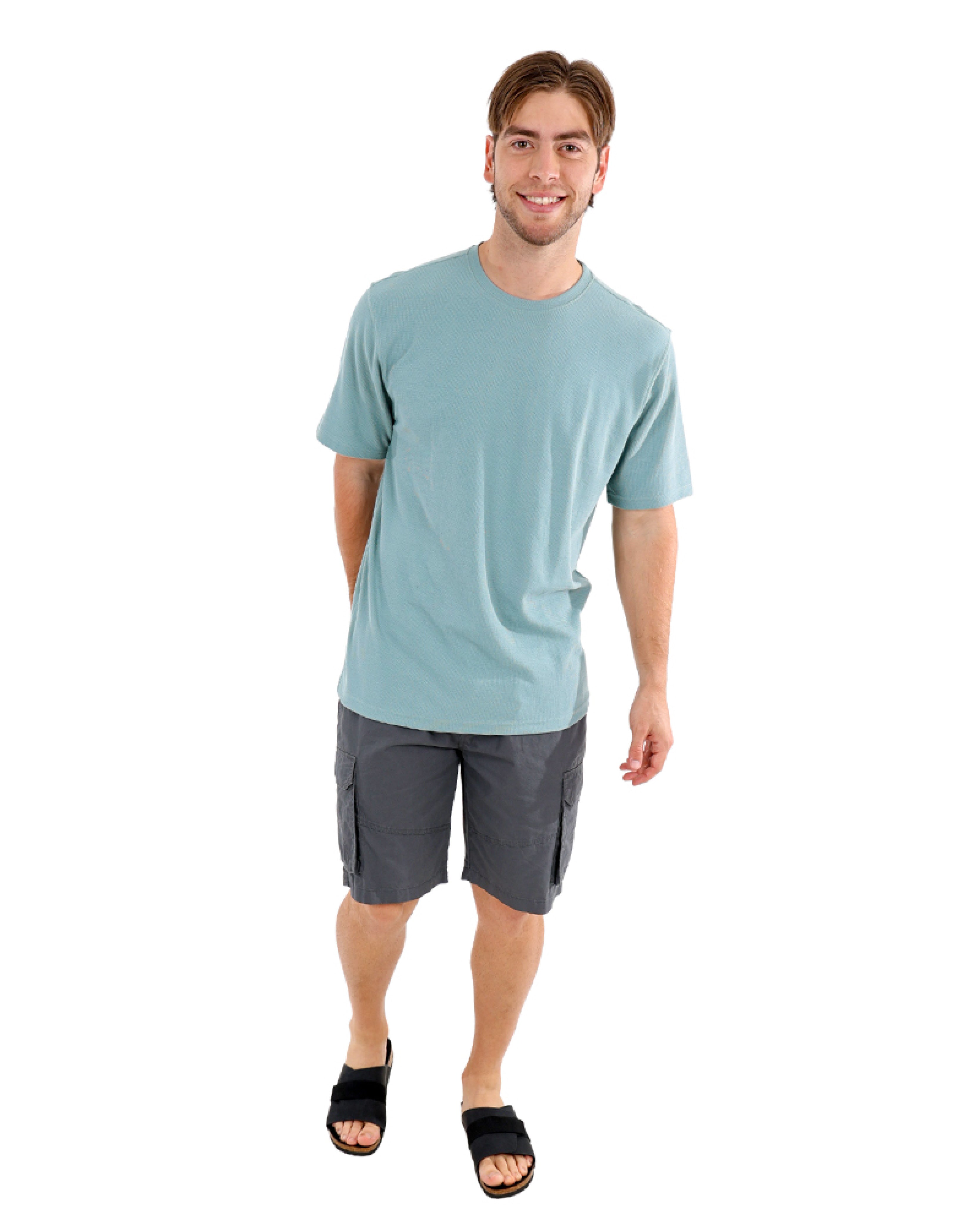 Cotton Twill Charcoal Cargo Shorts