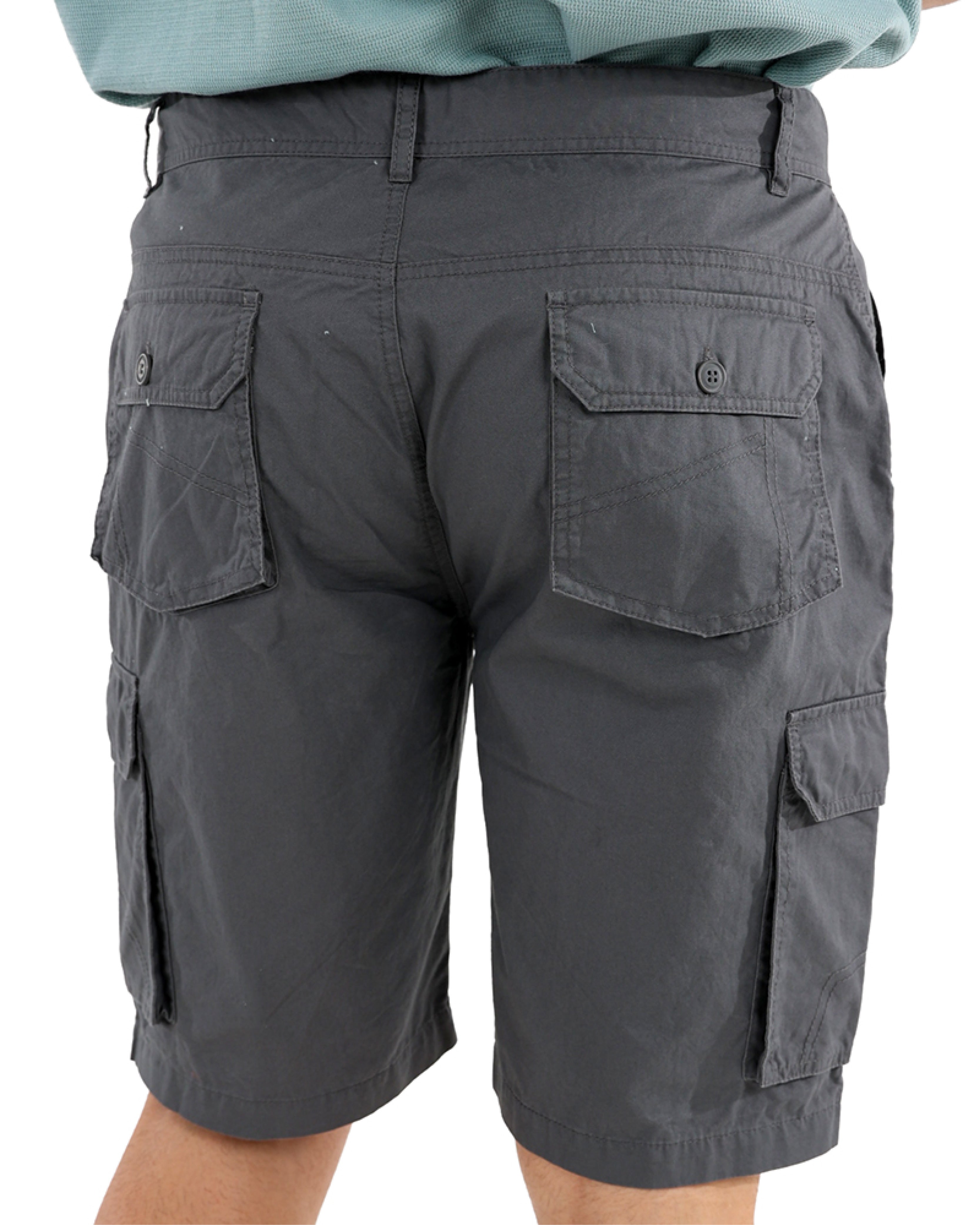 Cotton Twill Charcoal Cargo Shorts